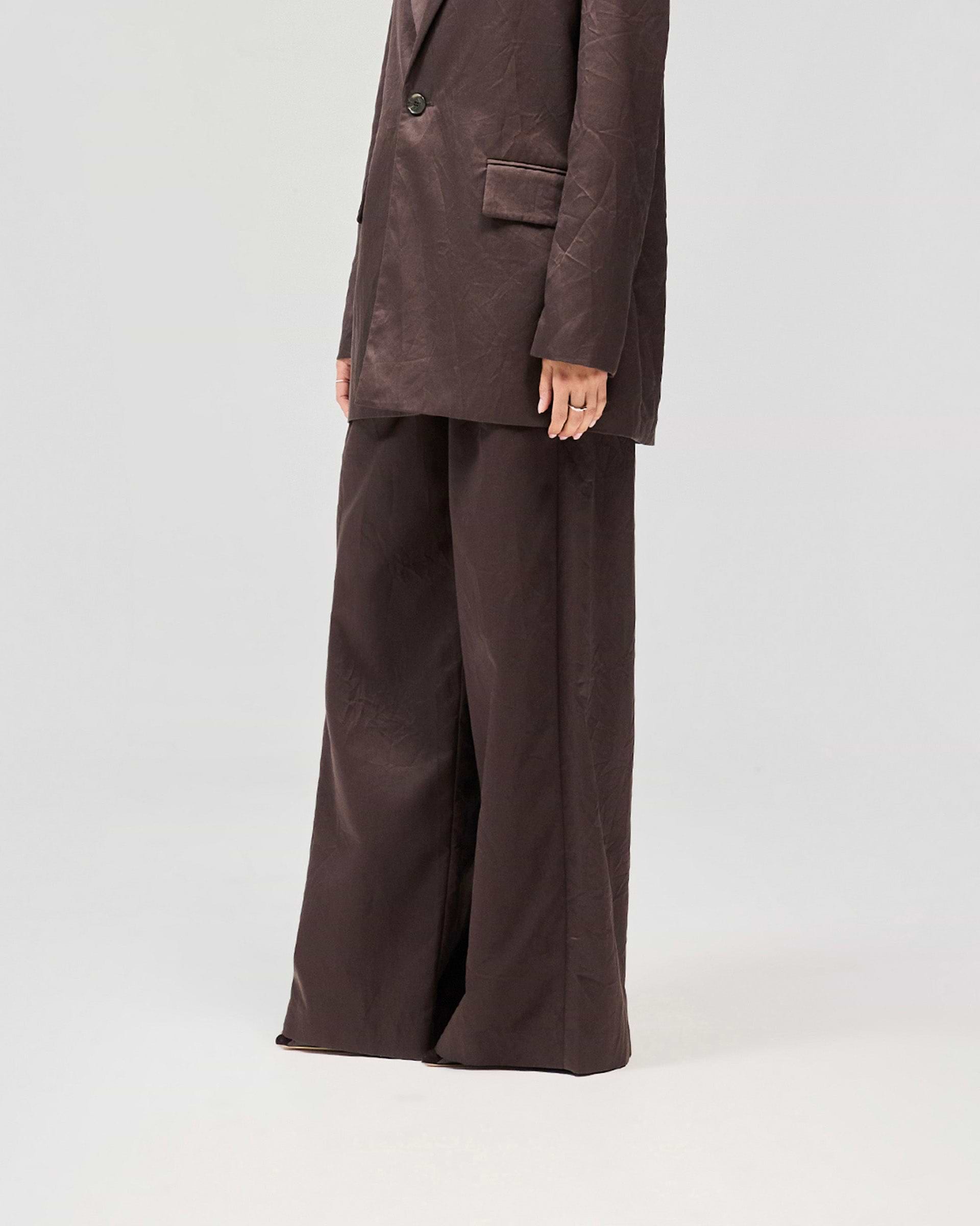 Crimp Trouser - Black Coffee