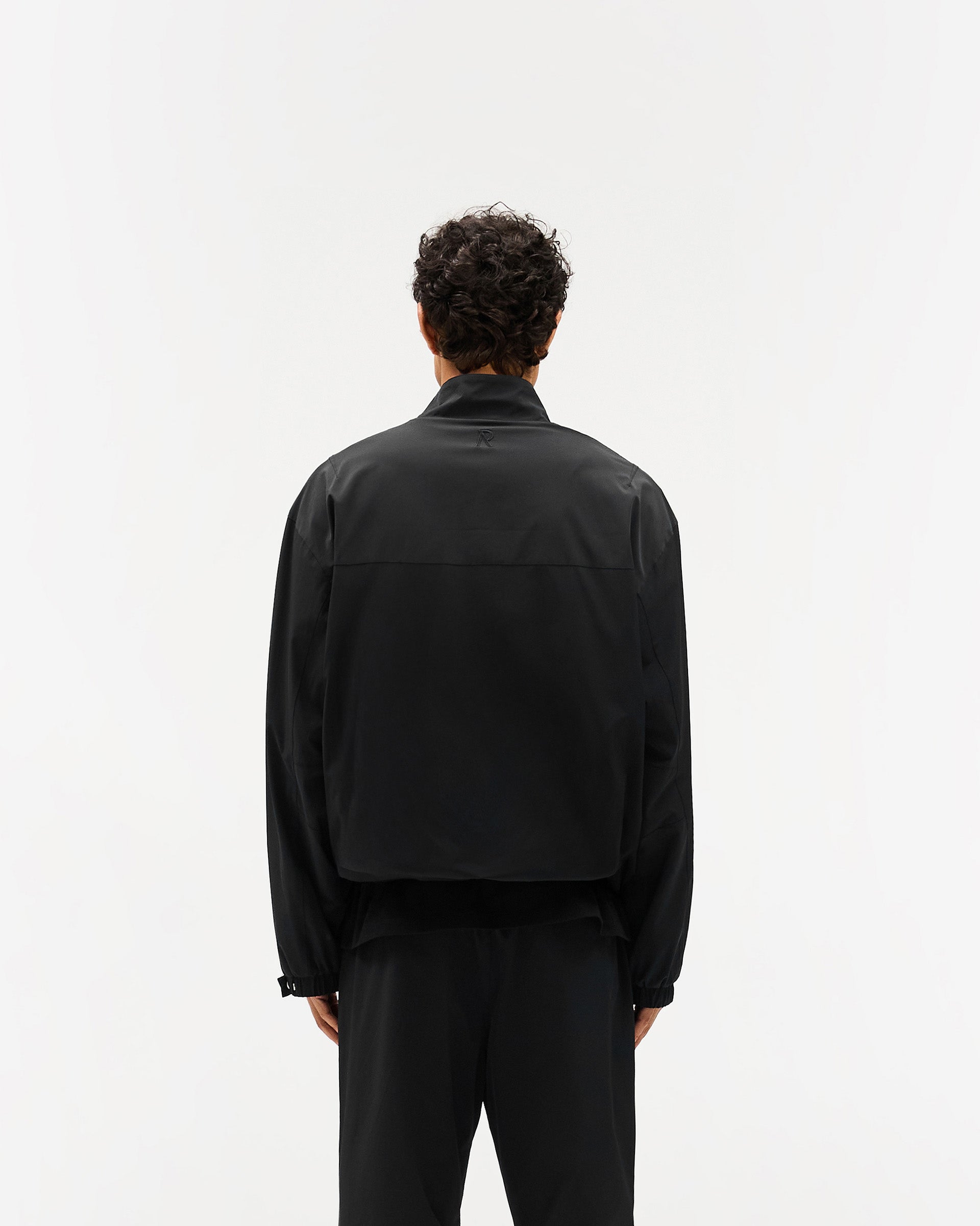 Initial Nylon Track Jacket - Black