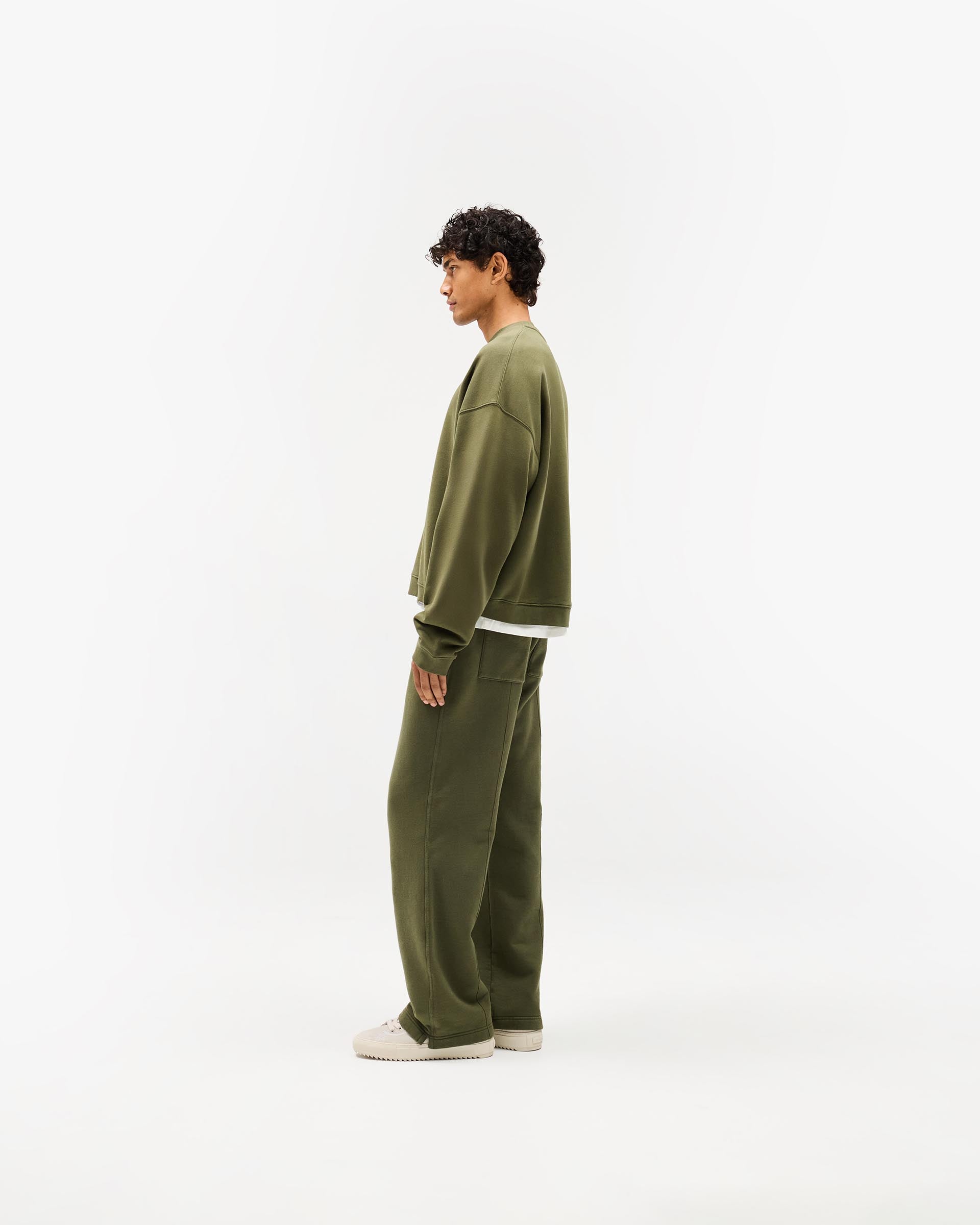 Initial Boxy Sweater - Army Green