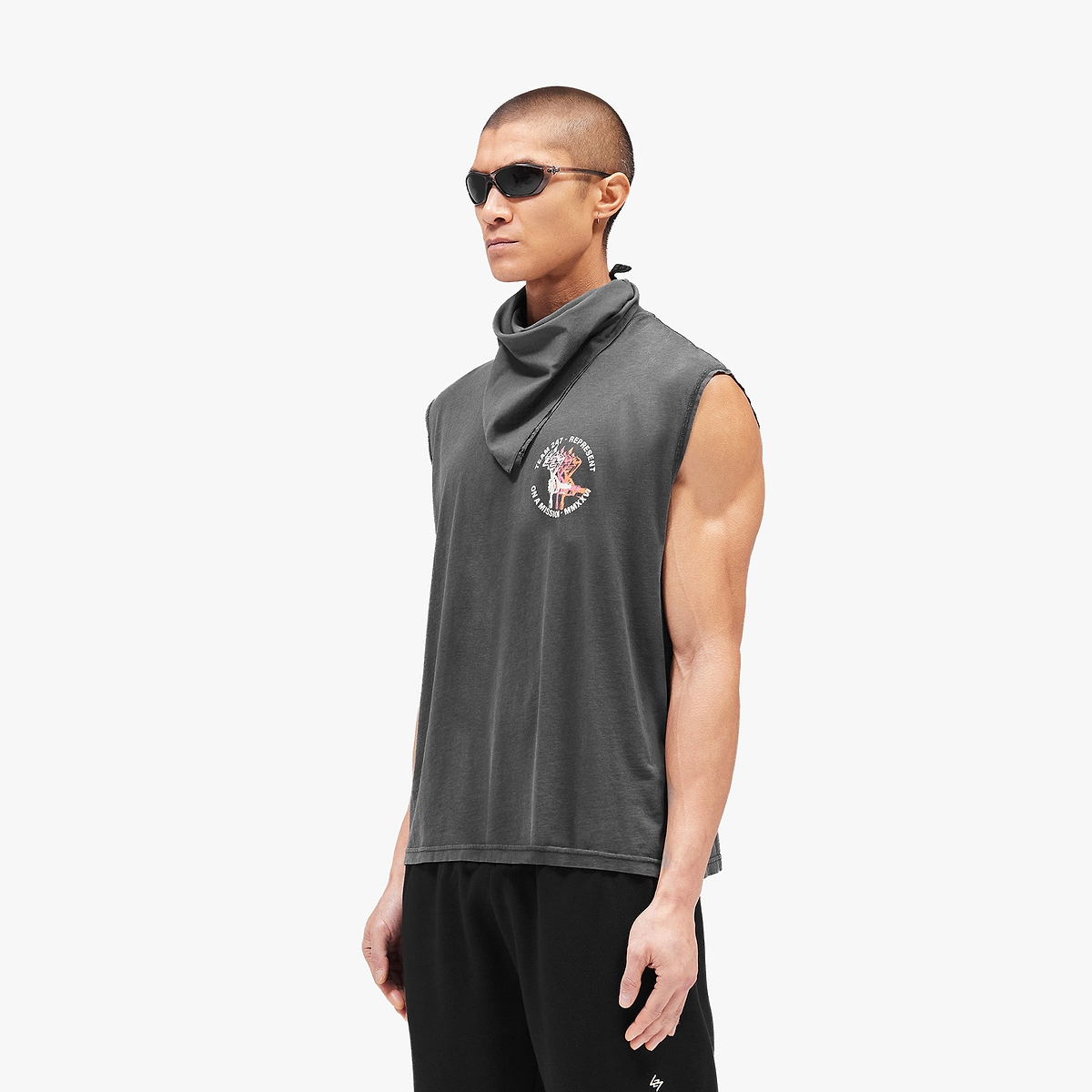 Washed Black 247 Torch Crop Tank | 247 SS26 T-Shirts | REPRESENT