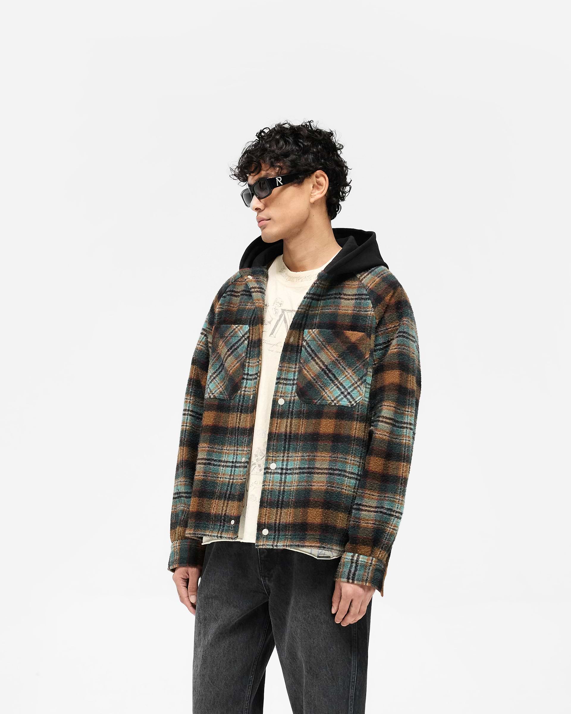 Hooded Overshirt - Check