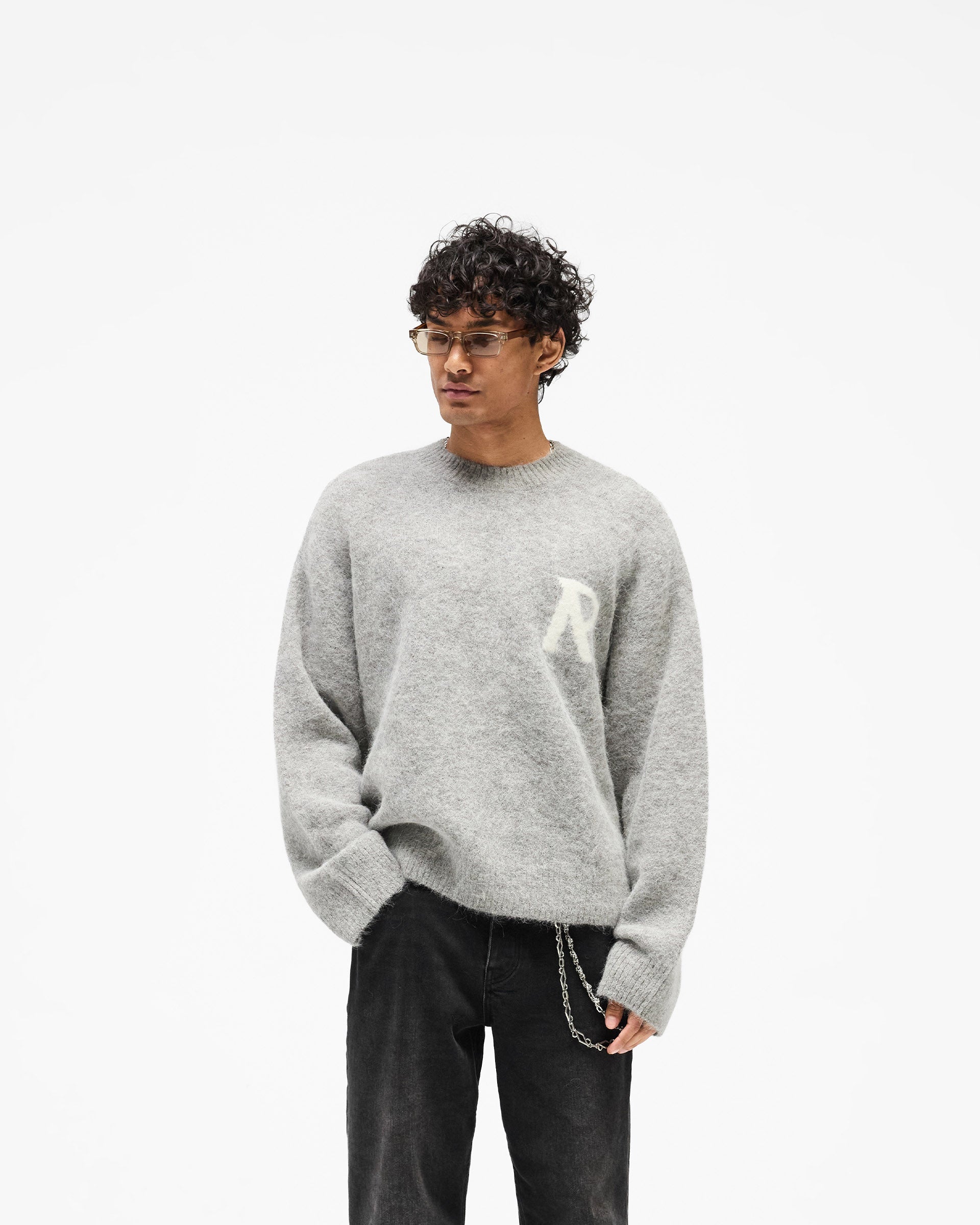 Logo Knit Sweater - Grey