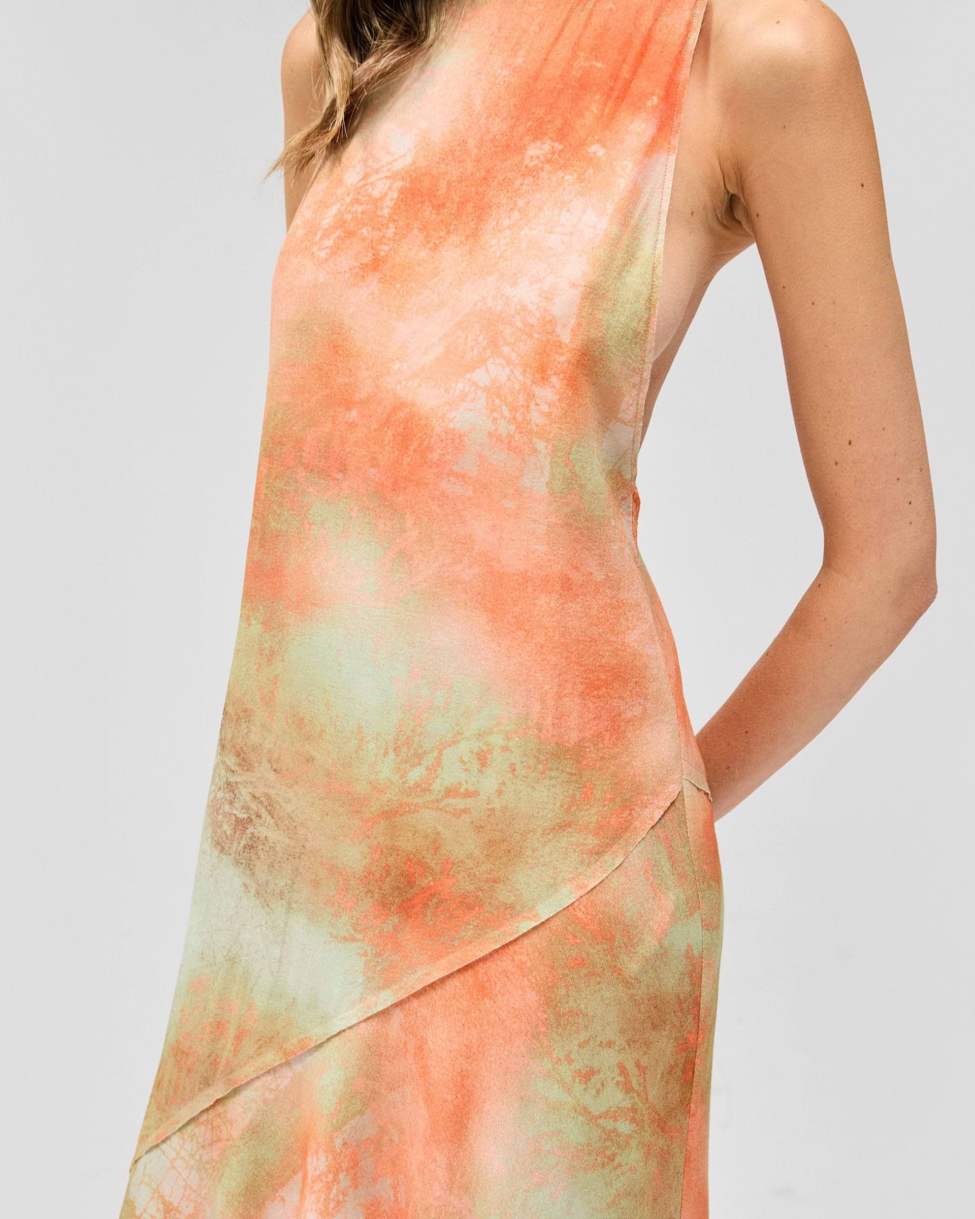Illusion Maxi Dress - Forest Print Orange