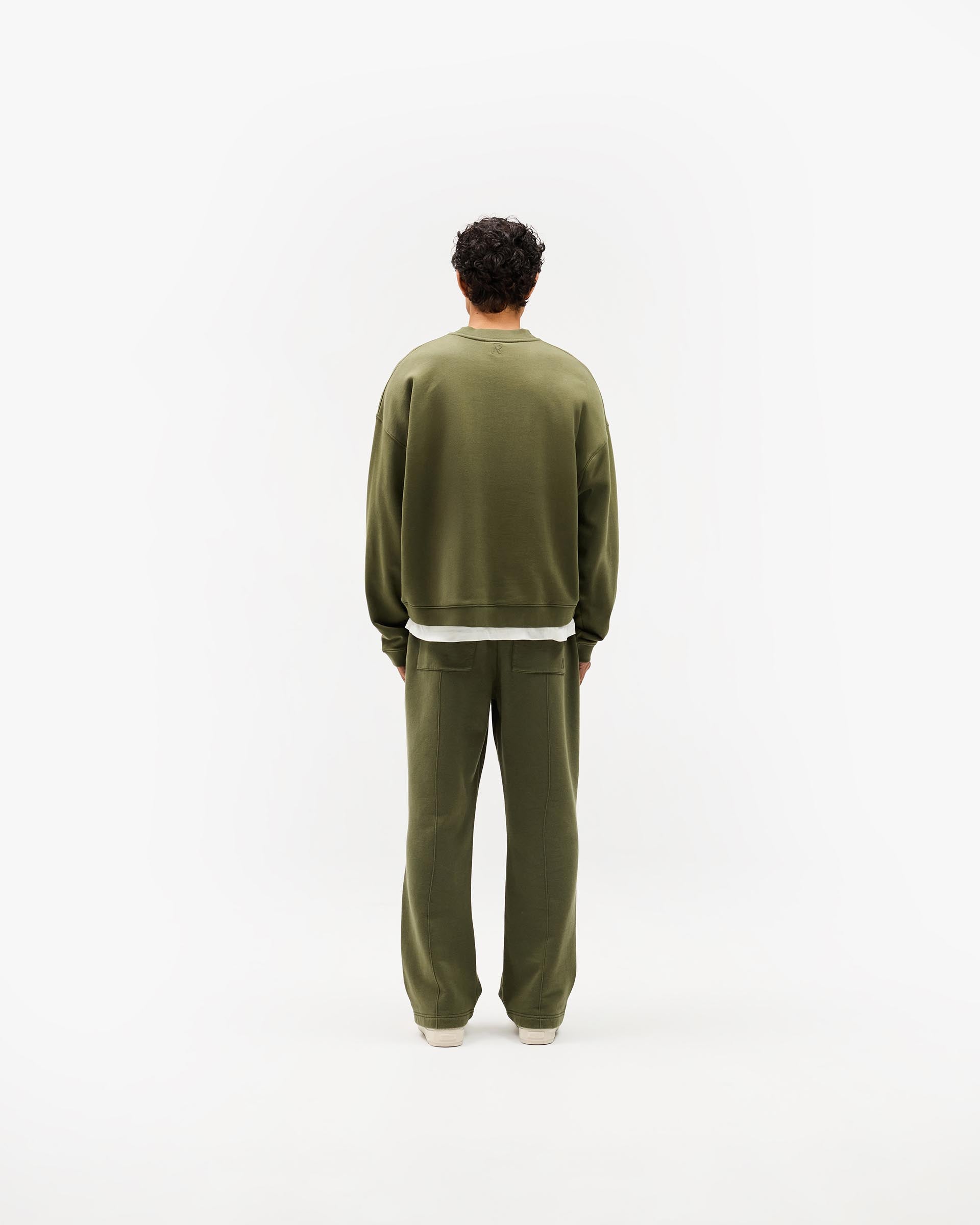Initial Boxy Sweater - Army Green