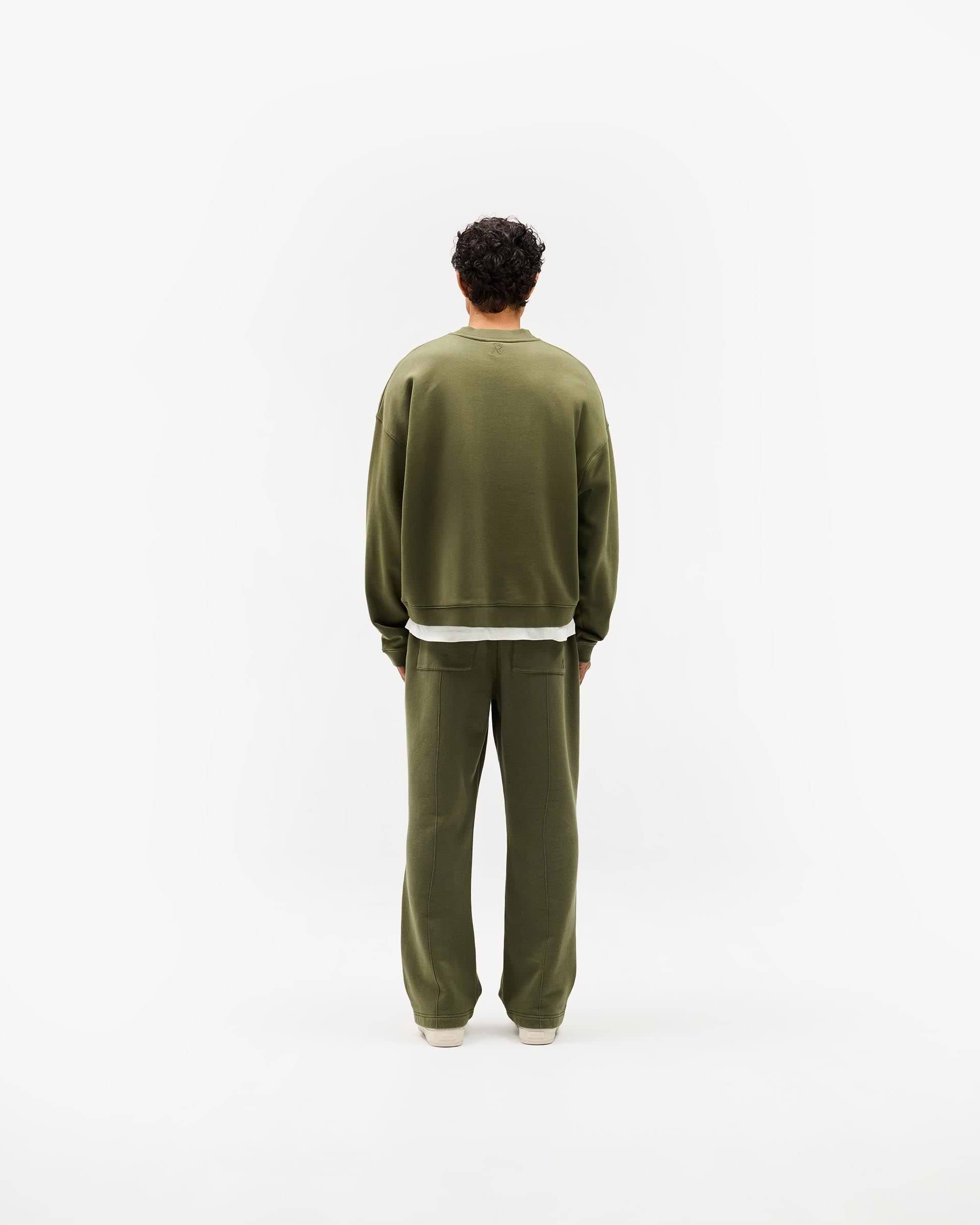 Initial Boxy Sweater - Army Green
