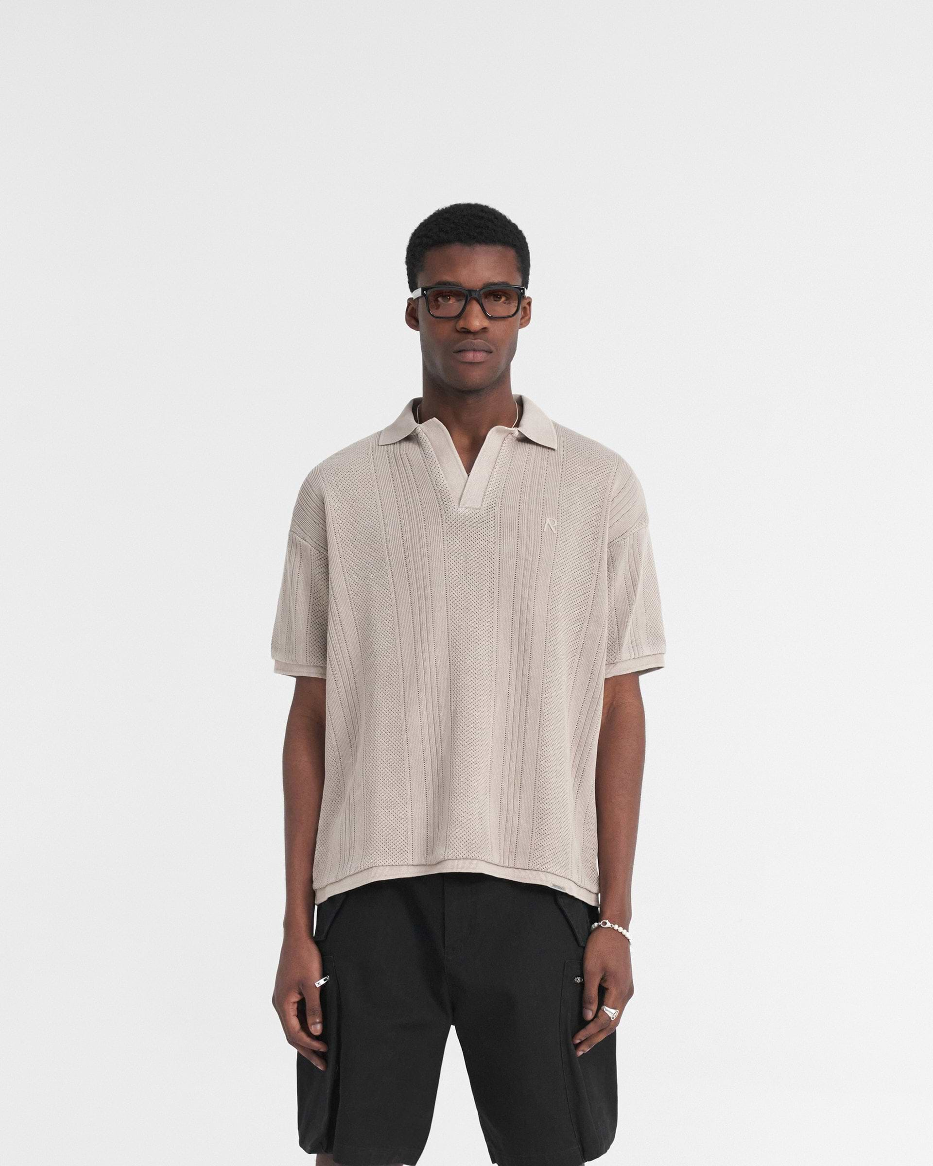 Open Stitch Polo - Cashmere