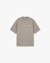 Front product image of a mens khaki oversized t-shirt on a plain white background | Team 247 Oversized T-Shirt in Khaki Lilac | Oversized t-shirt | 247 T-Shirts | Represent Clo