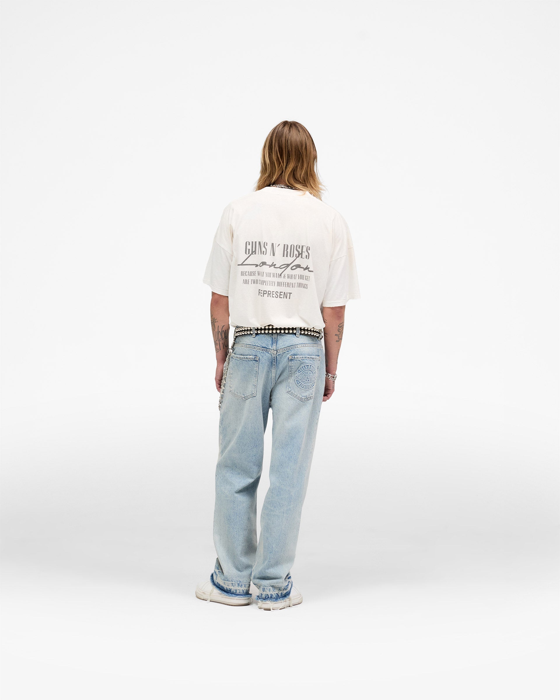 Represent X Guns N' Roses Denim Jeans - Light Vintage Blue