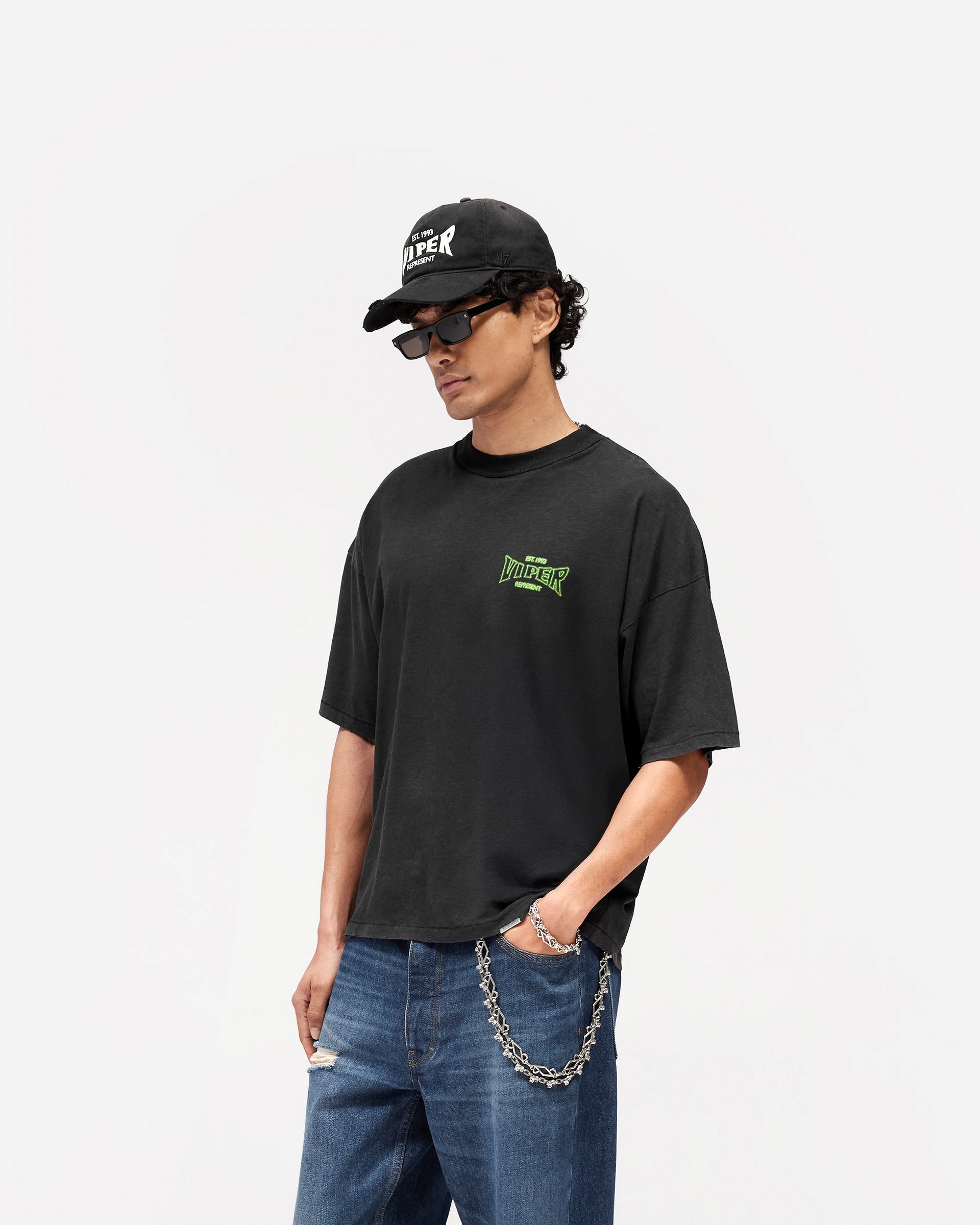 Represent x The Viper Room Glow T-Shirt - Vintage Black