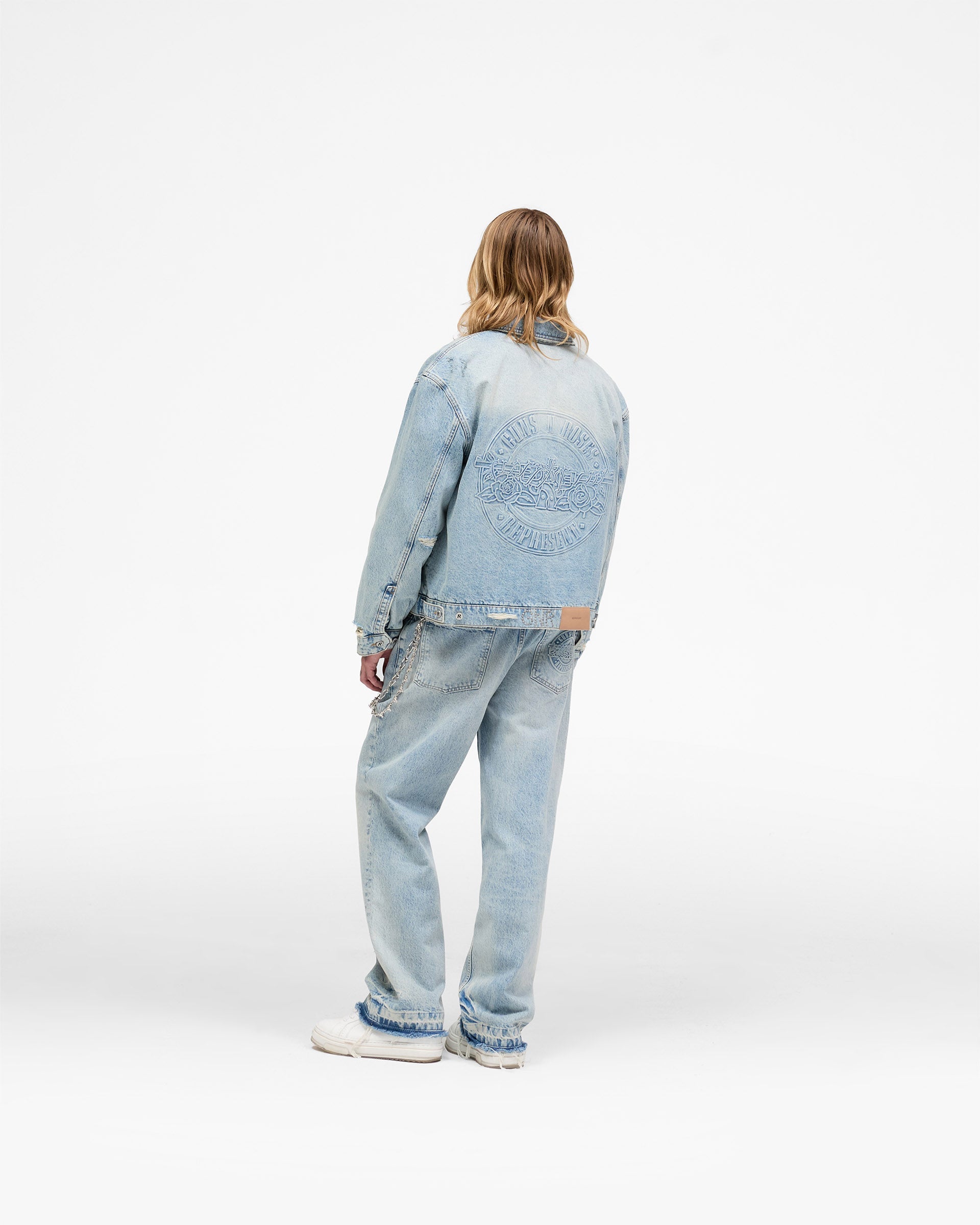 Represent X Guns N' Roses Denim Jacket - Light Vintage Blue