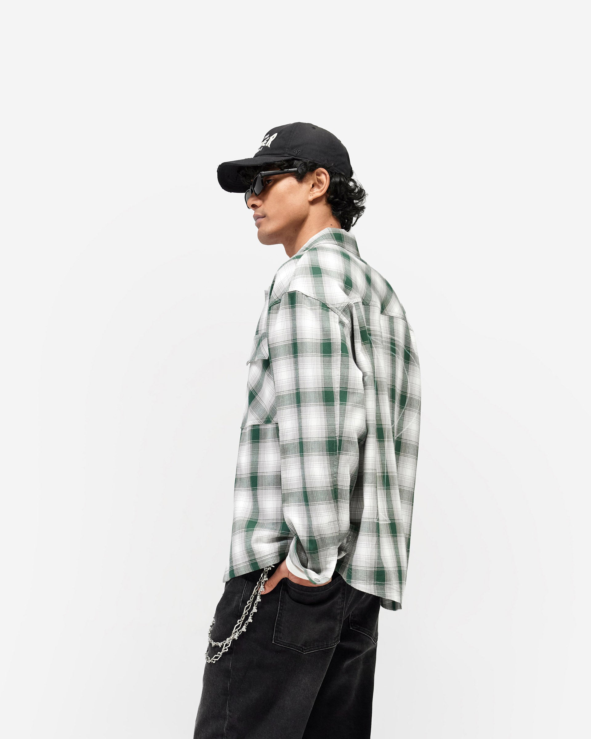 Waffle Flannel - Dark Green