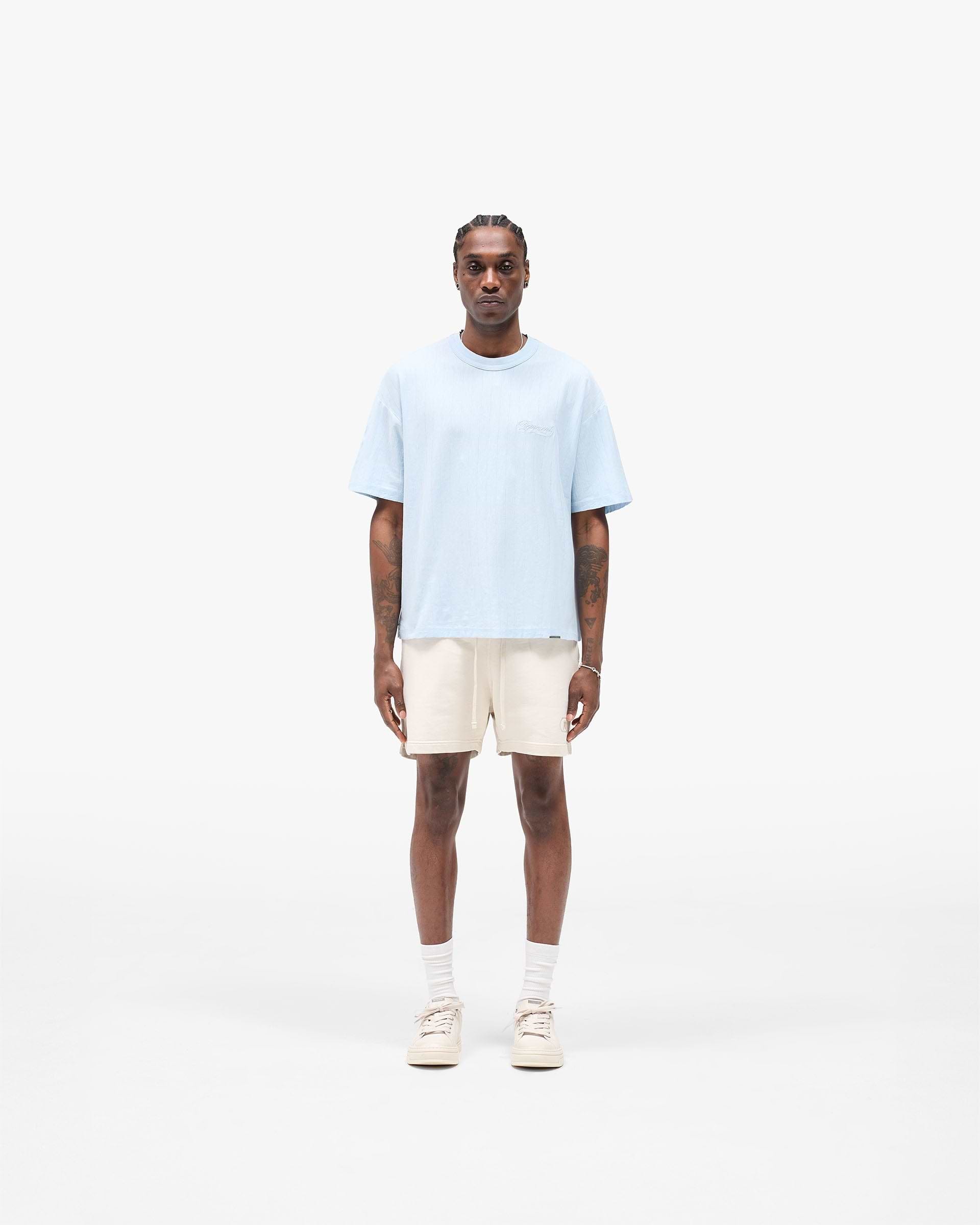 Slub Script T-Shirt - Ice Blue