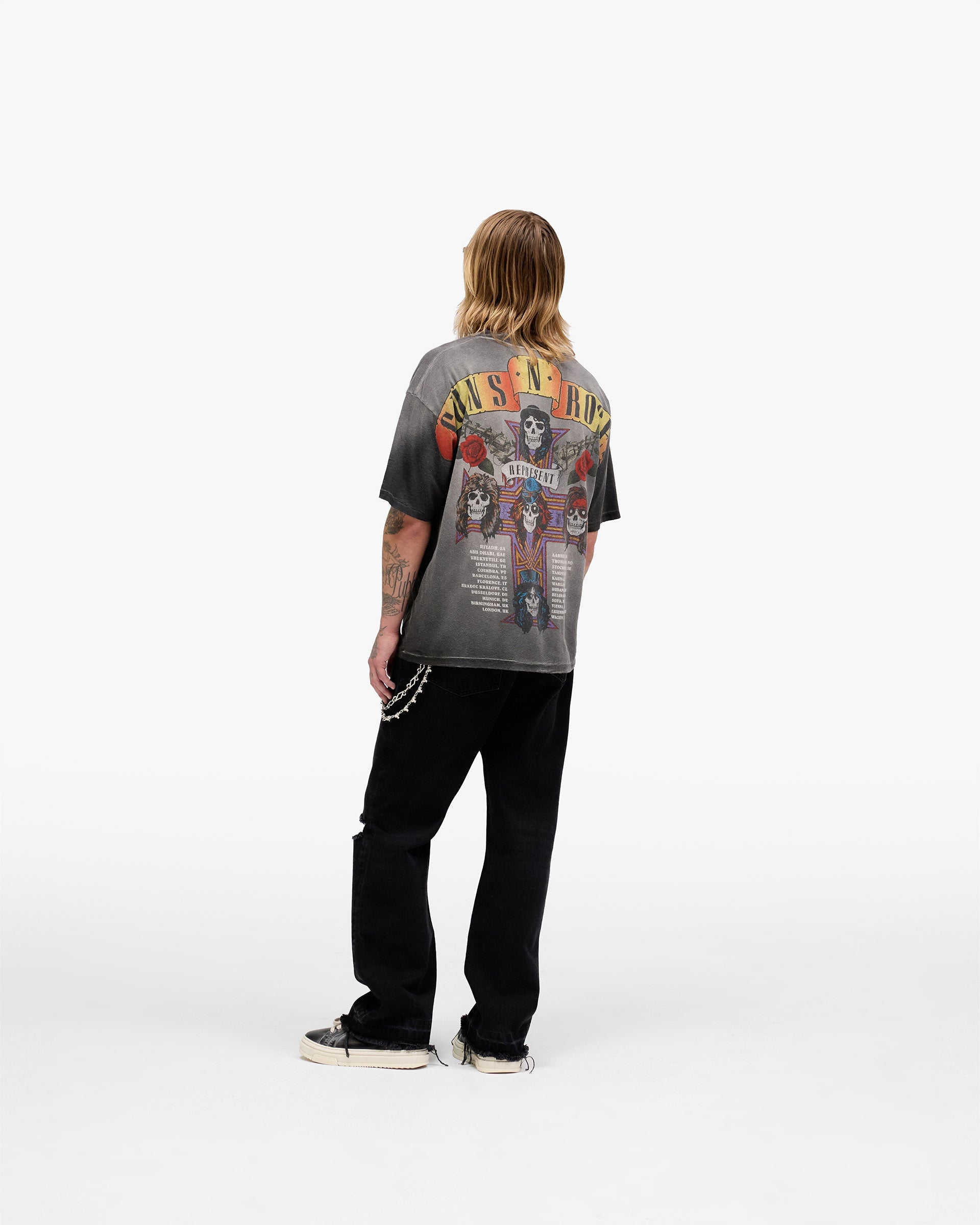Represent X Guns N' Roses Tour T-Shirt - Stained Black