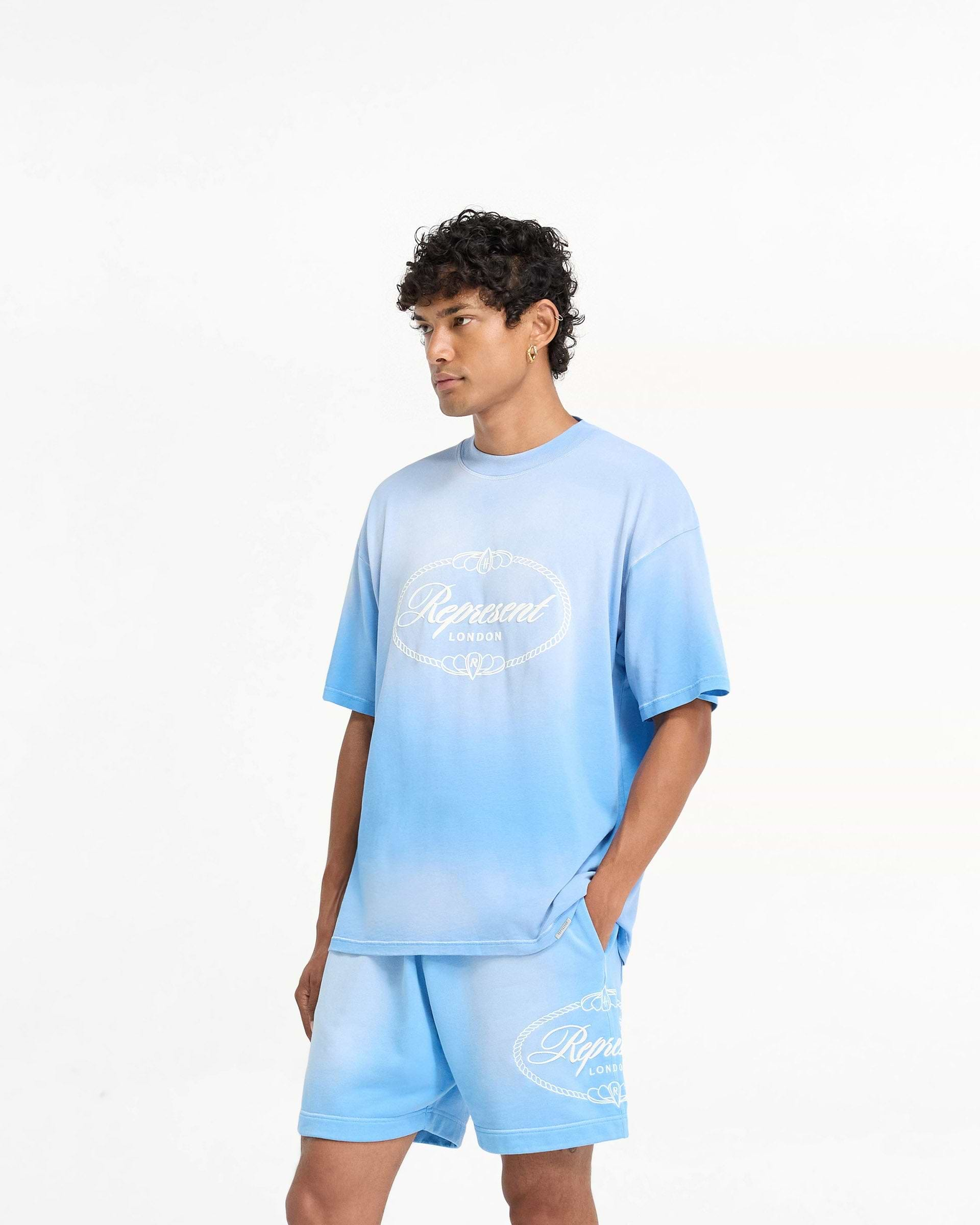 Represent X Harrods Crest T-Shirt - Cloud Blue