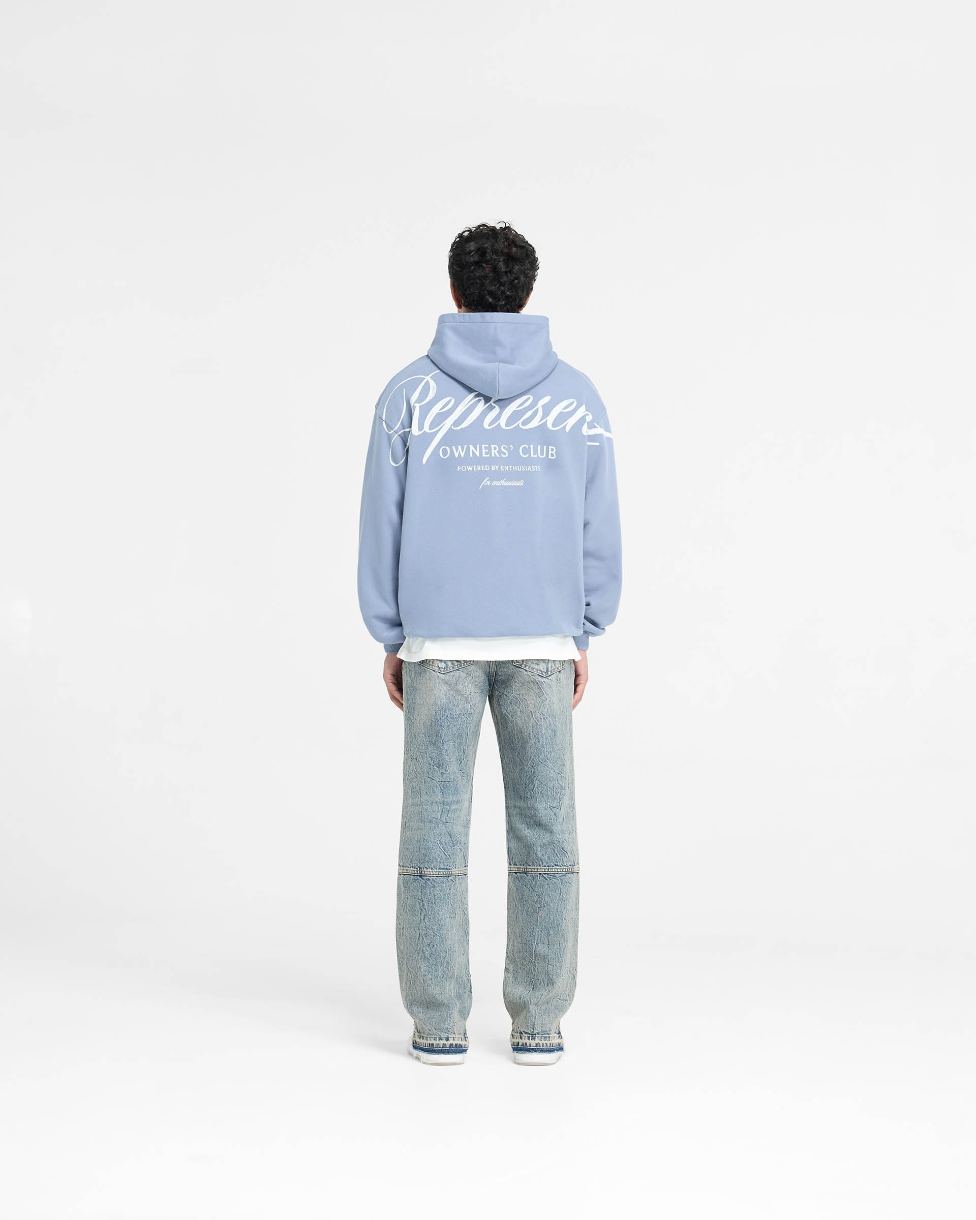 Represent Owners Club Script Hoodie - Dusty Blue