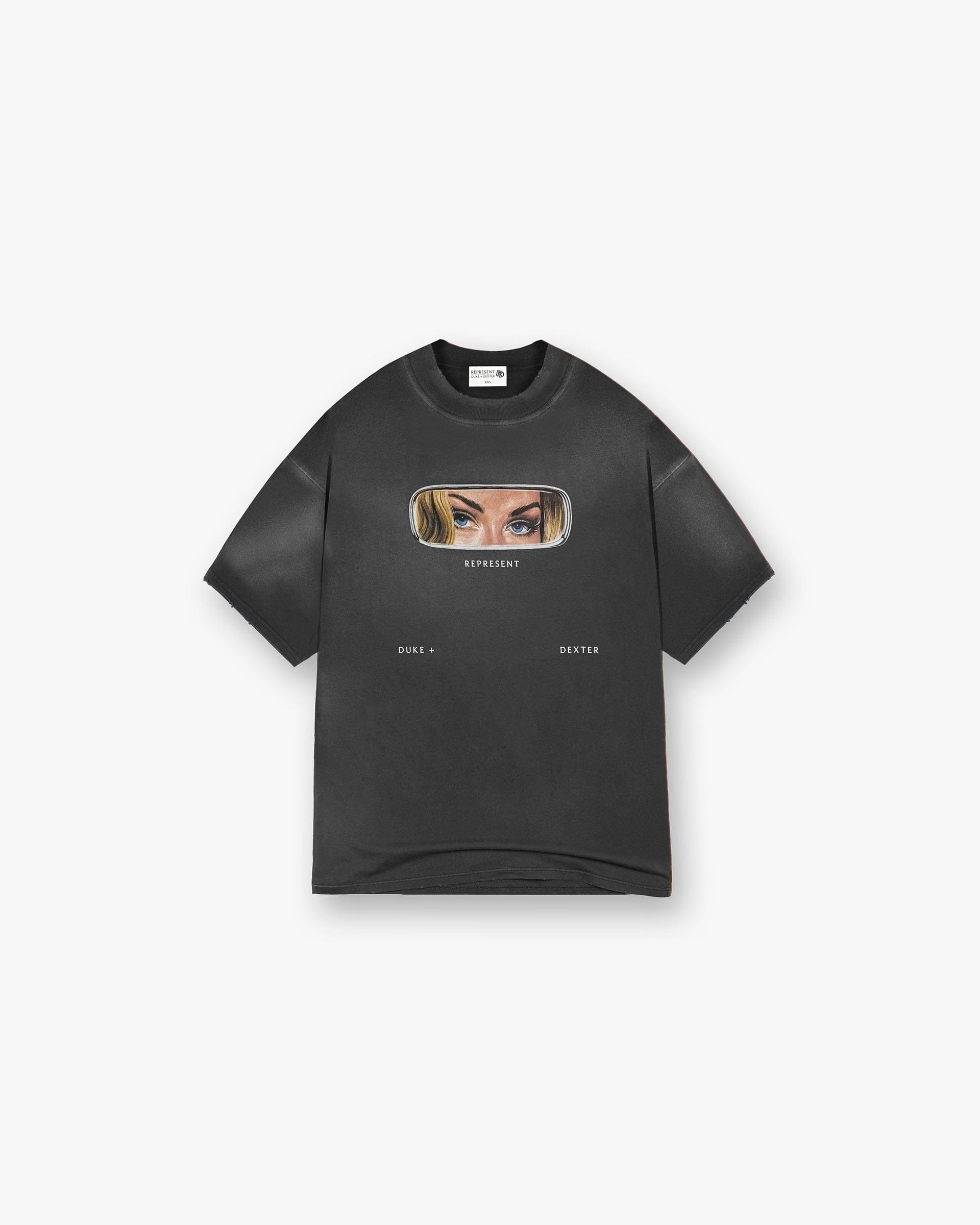 Represent X Duke + Dexter Rearview Mirror T-Shirt - Stained Black