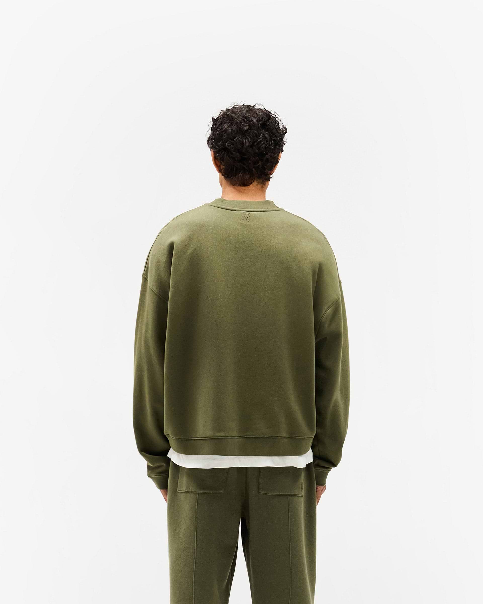 Initial Boxy Sweater - Army Green