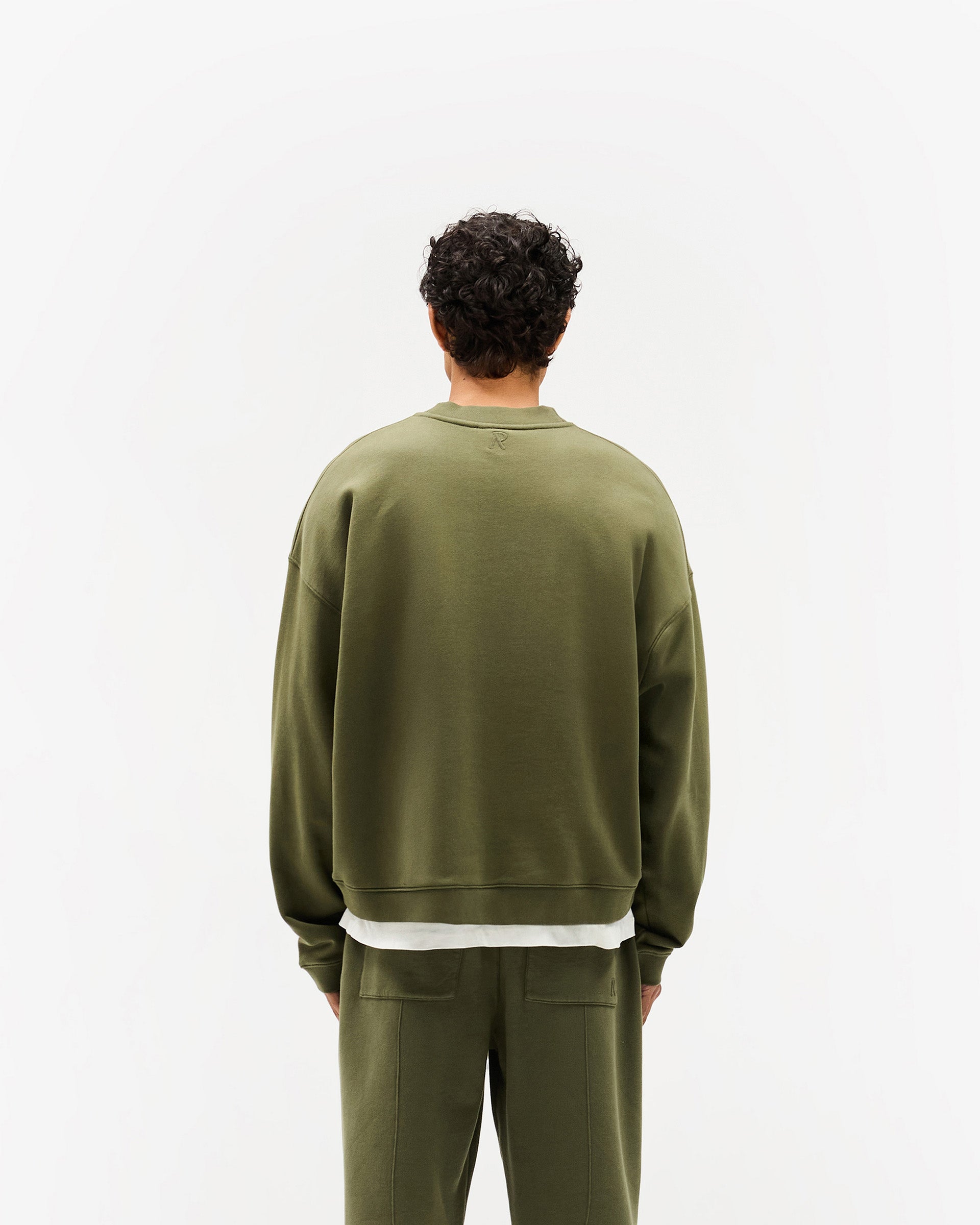 Initial Boxy Sweater - Army Green