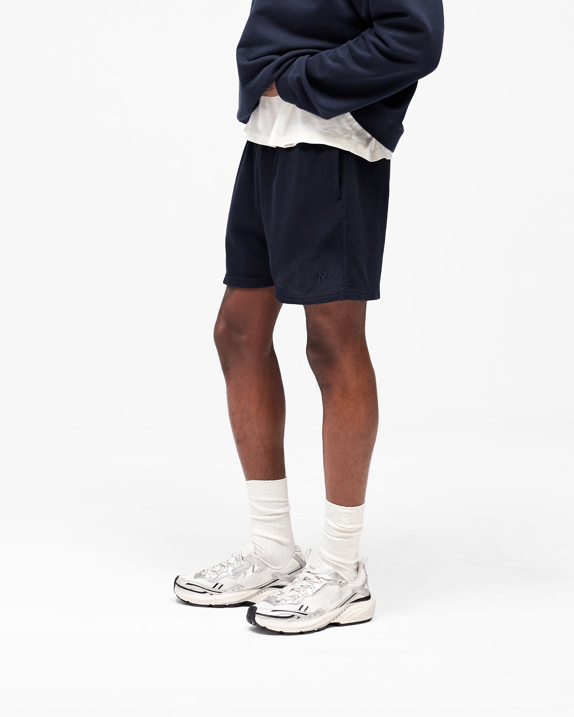 Initial Waffle Shorts - Midnight Navy