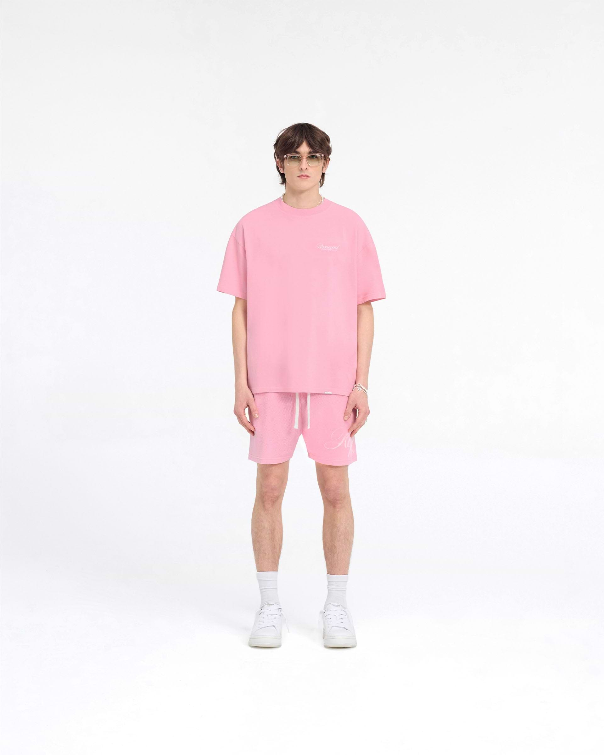 Represent Owners Club Script Mesh Shorts - Pink