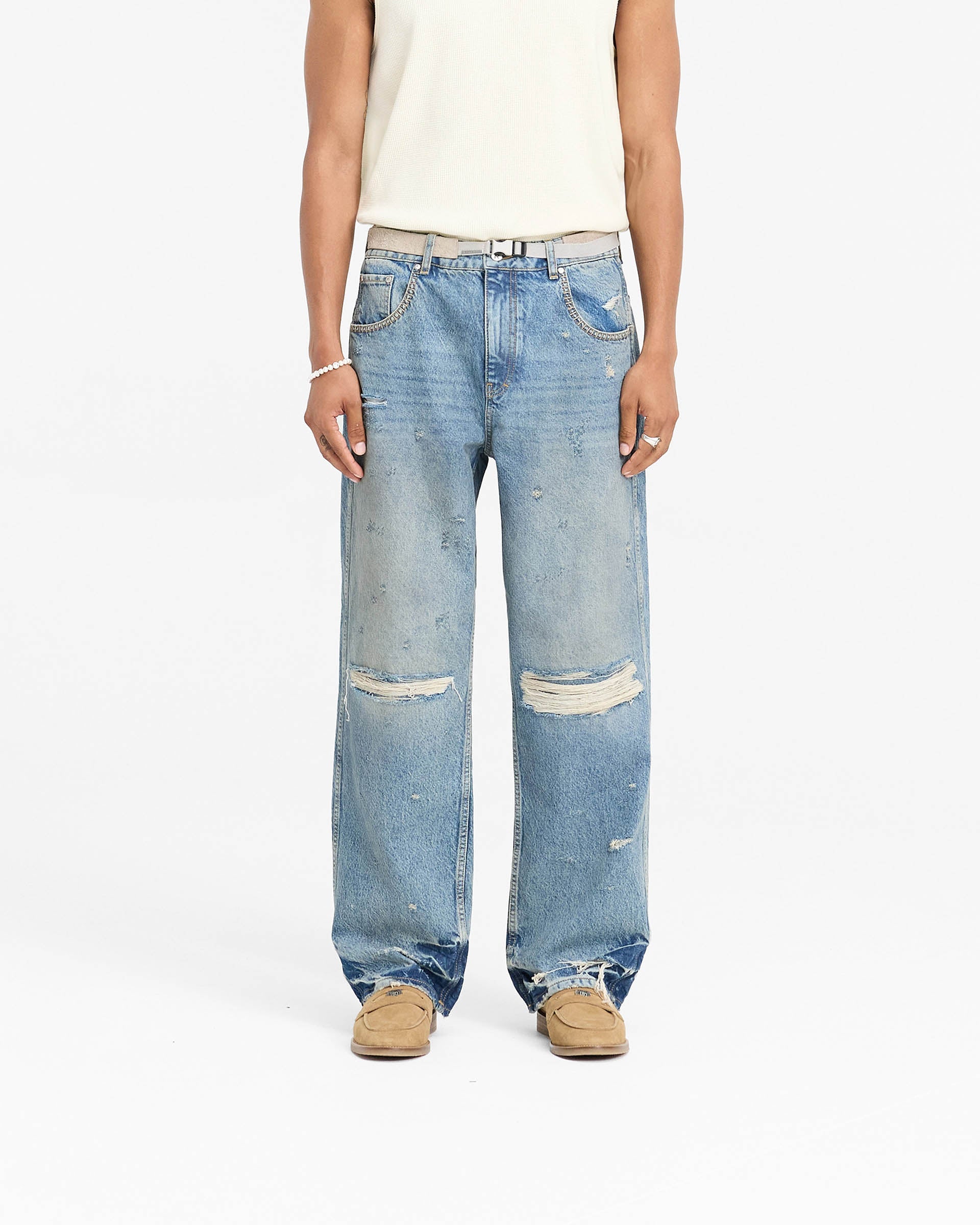 Represent X Duke + Dexter Baggy Denim - Mechanic Blue