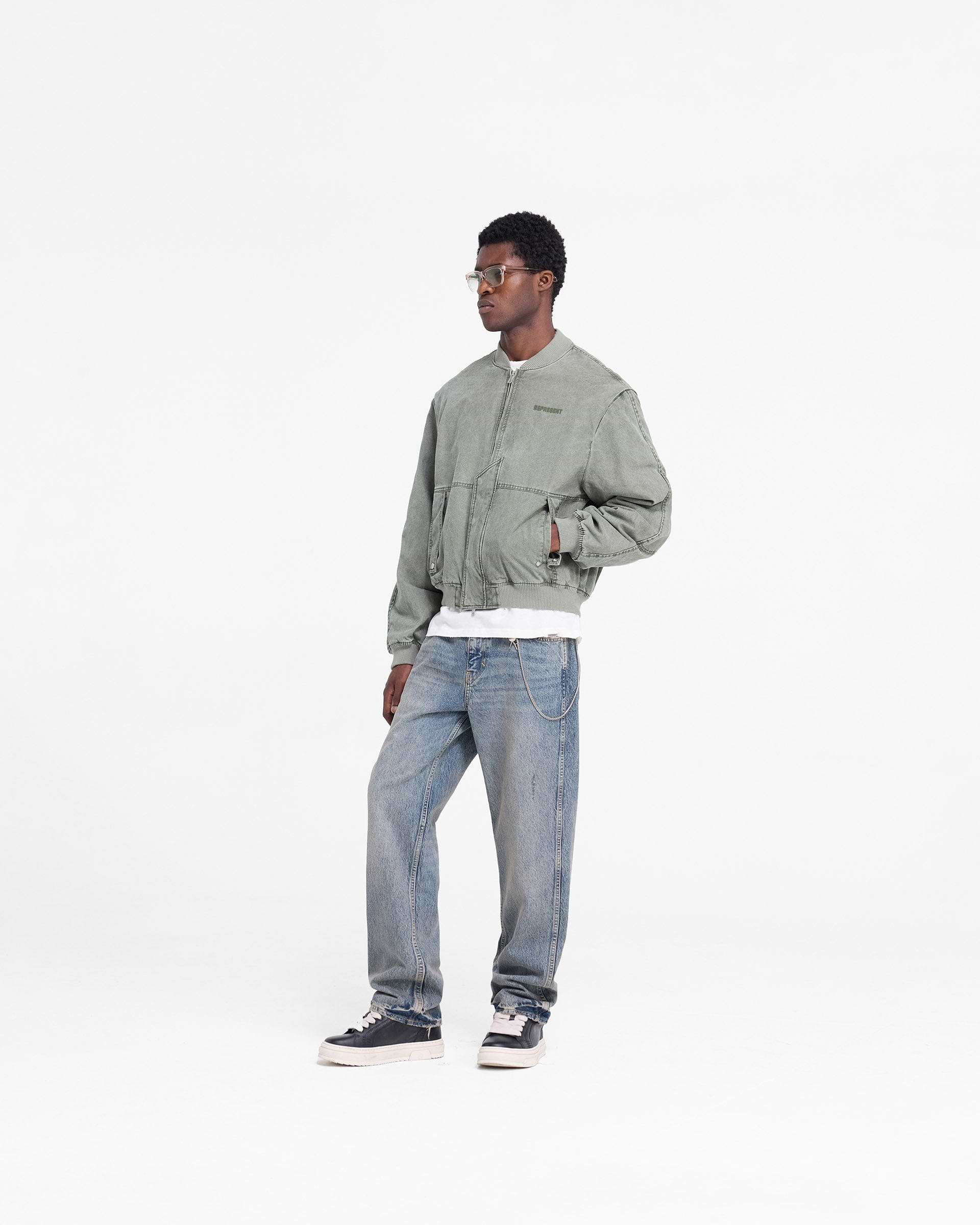 Inset Sleeve Bomber - Khaki