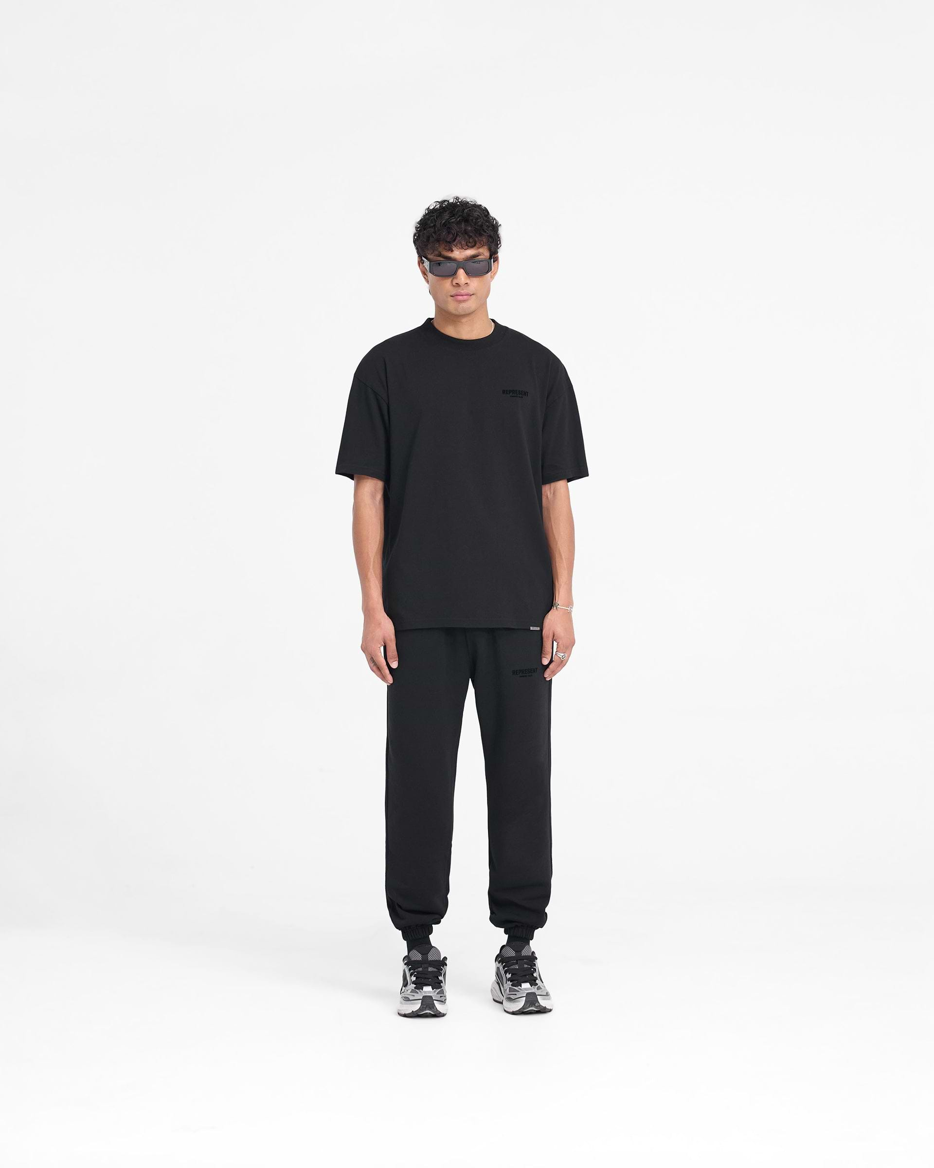 Represent Owners Club Flocked Sweatpant - Black