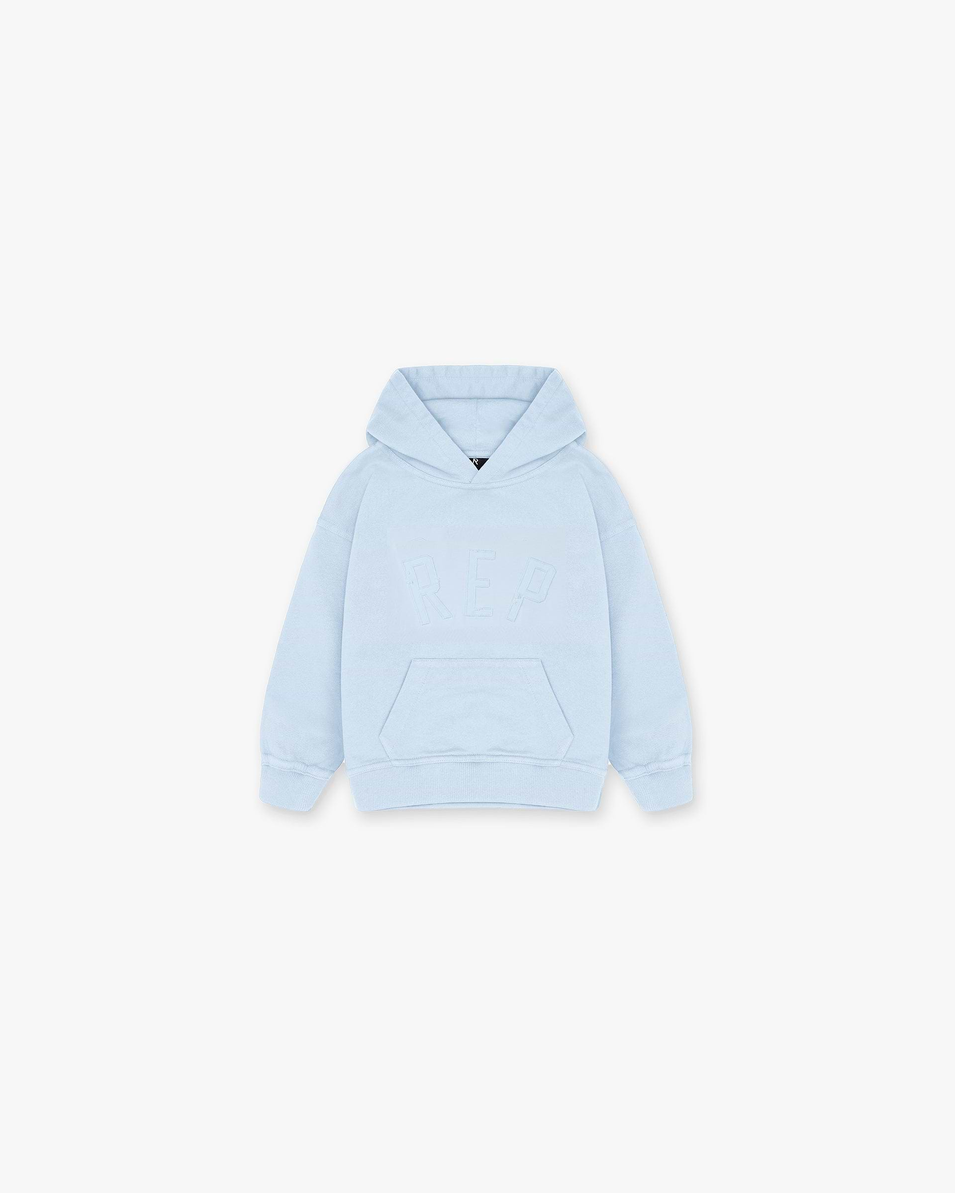 Mini Rep Applique Hoodie - Powder Blue