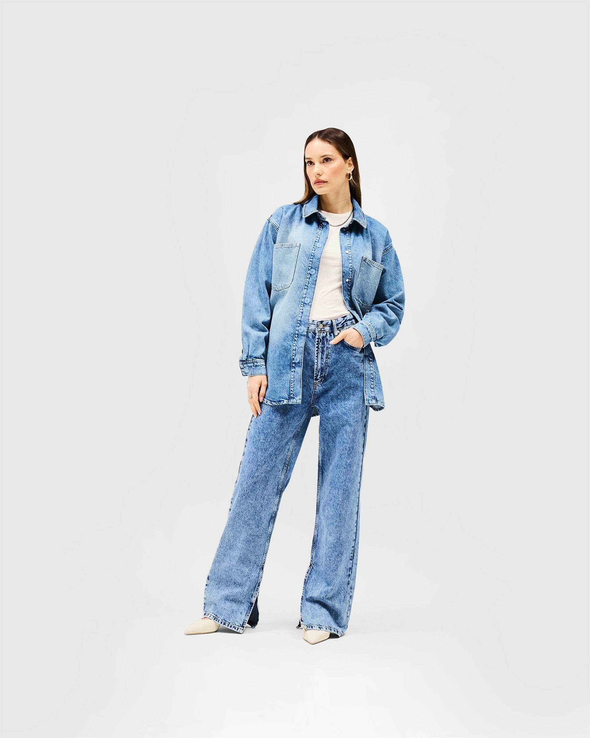 Denim Overshirt - Washed Blue