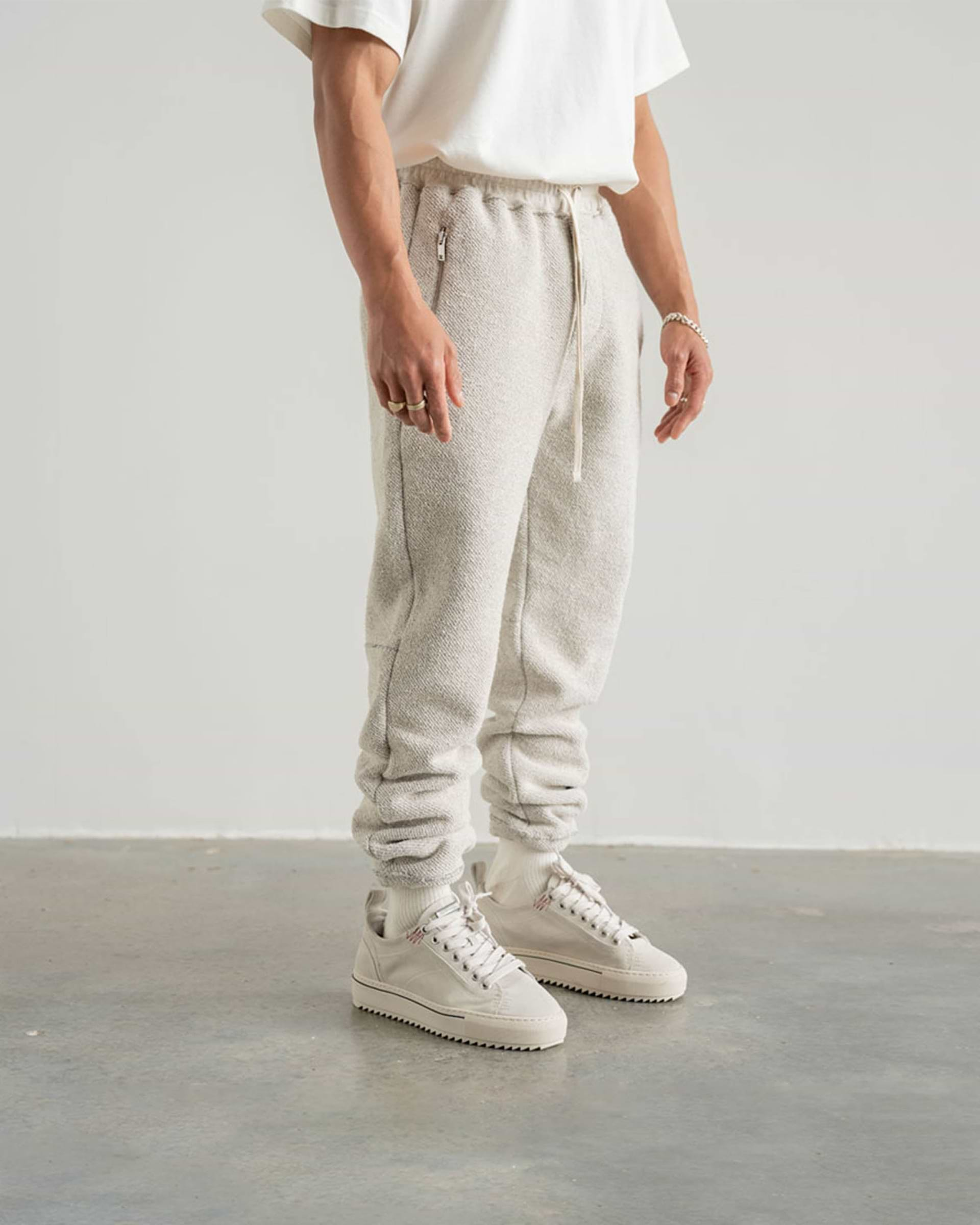 Dual Loopback Sweatpants - Ash Grey Marl