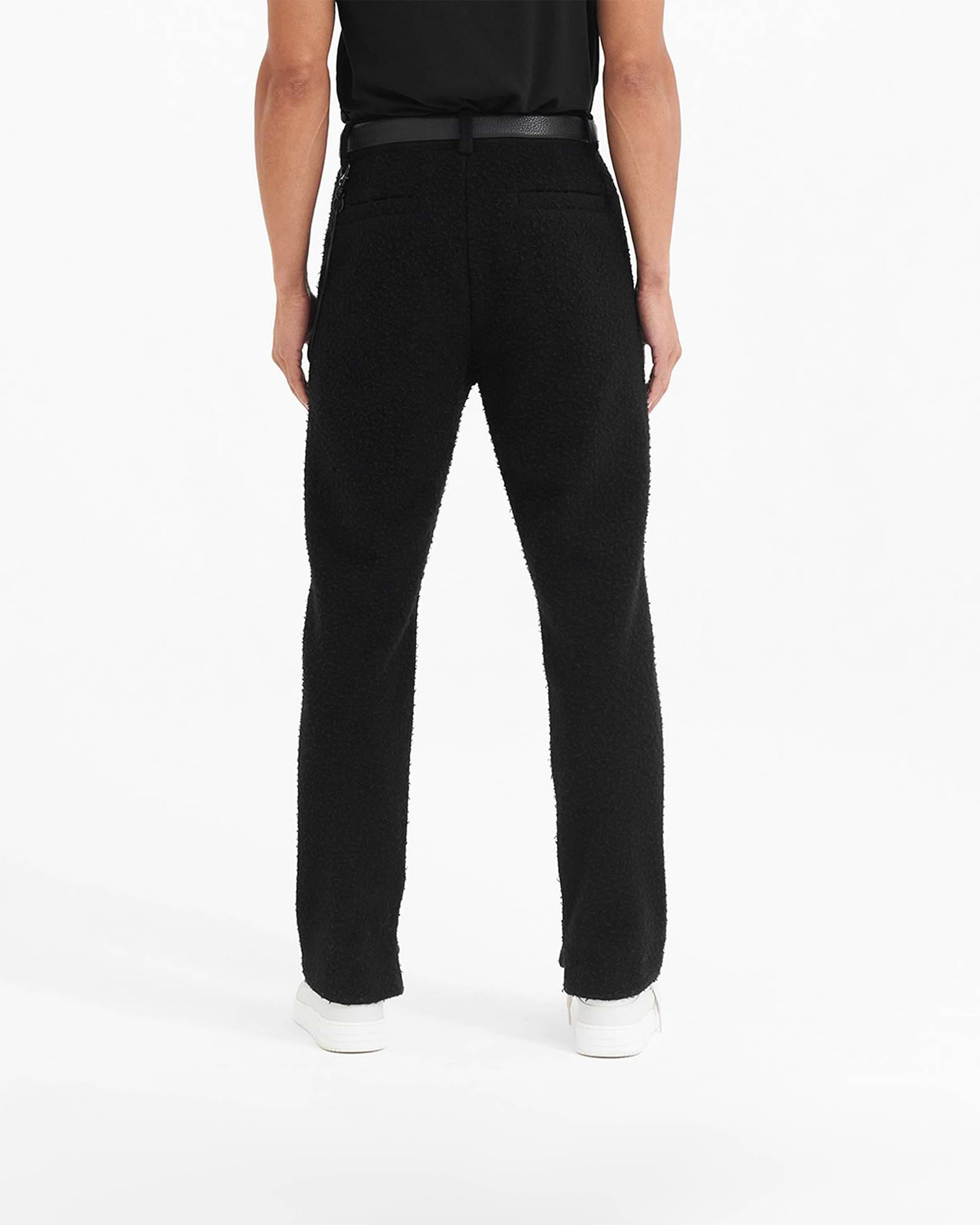 Textured Wool Tailored Pant - Black