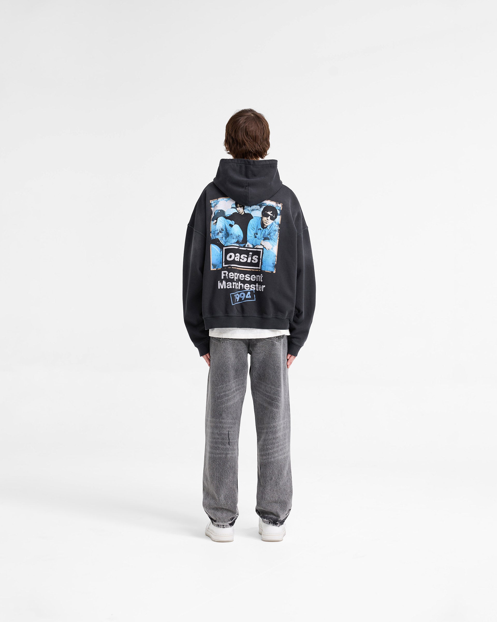 Represent X Oasis Maine Road Hoodie - Washed Black