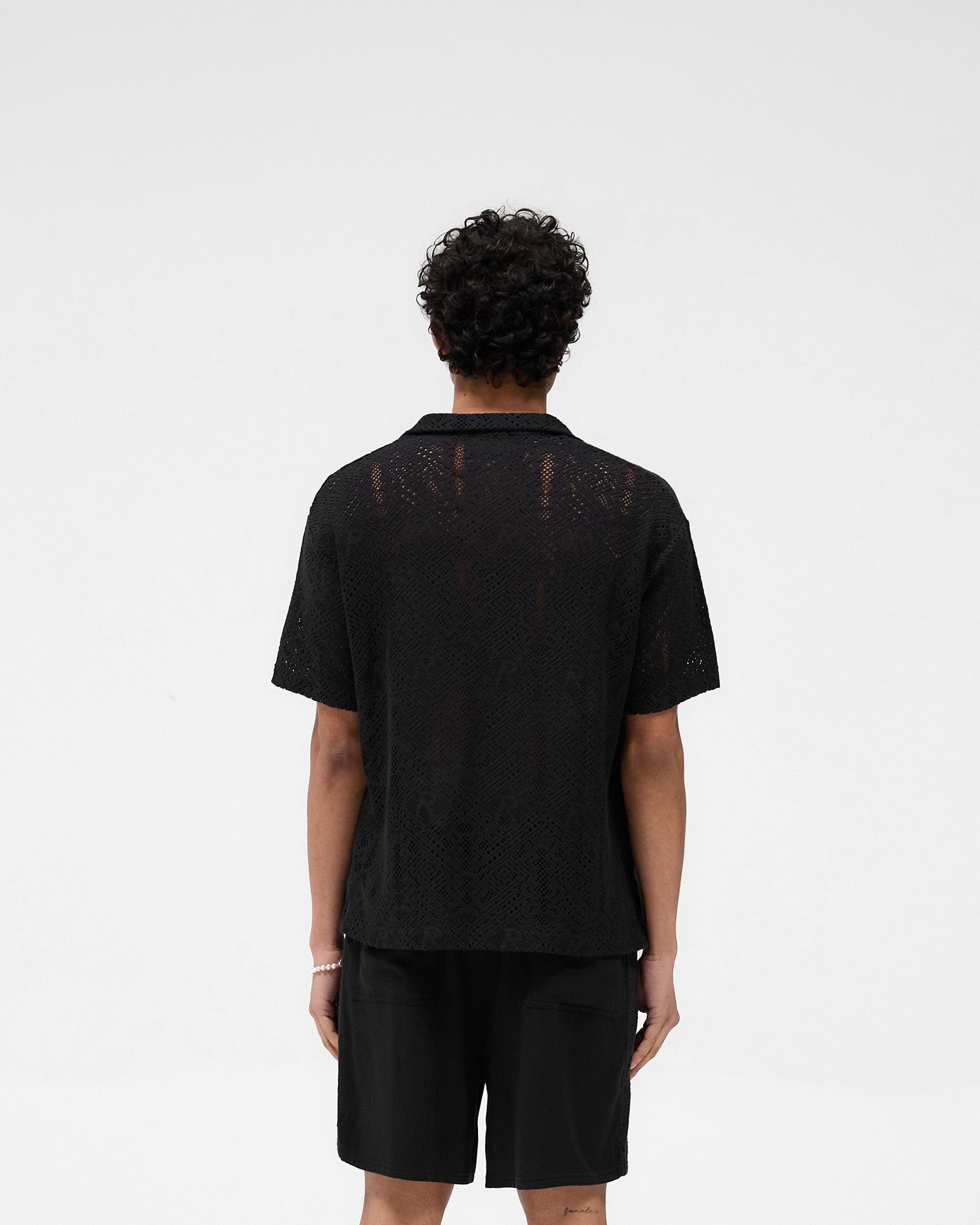 All Over Crochet Shirt - Jet Black