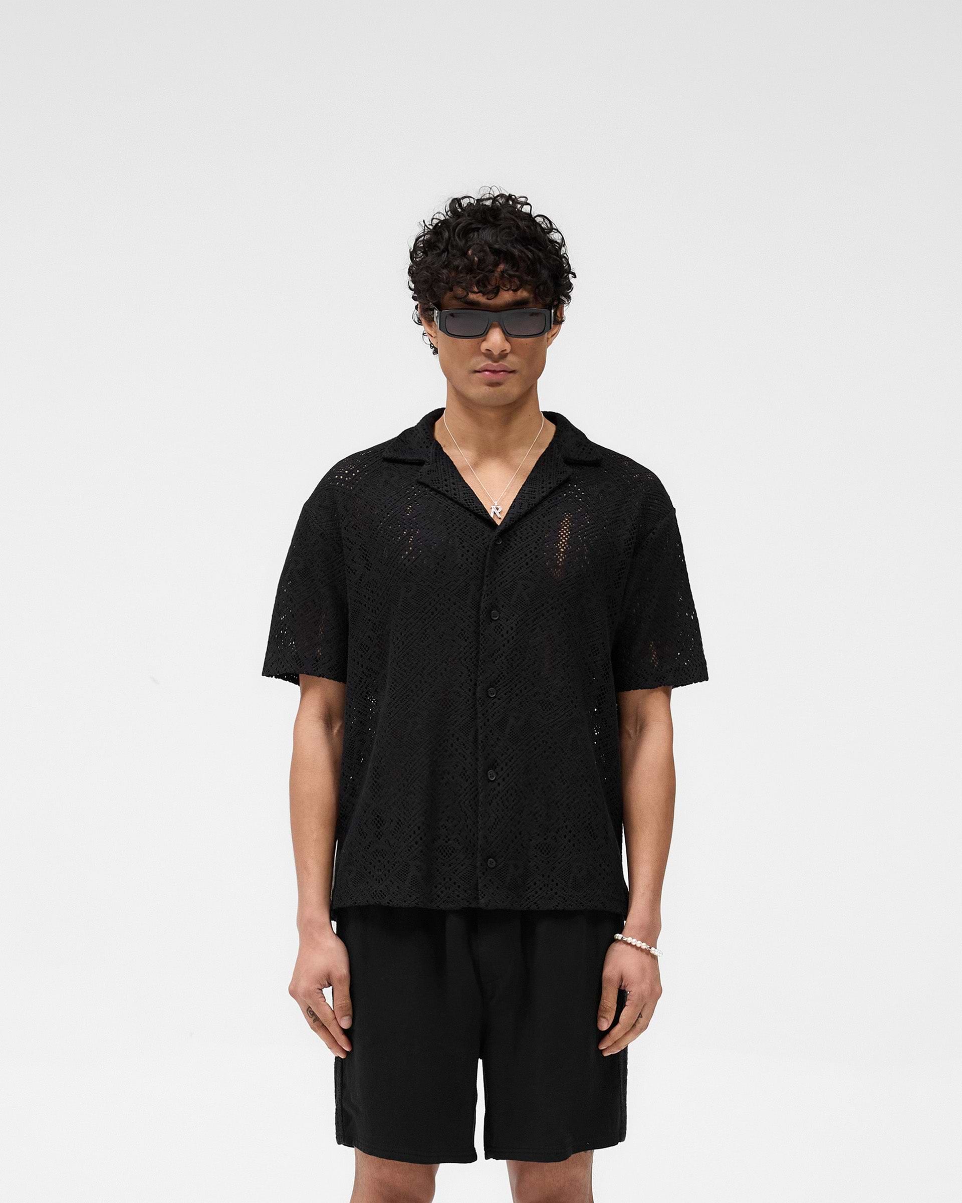 All Over Crochet Shirt - Jet Black
