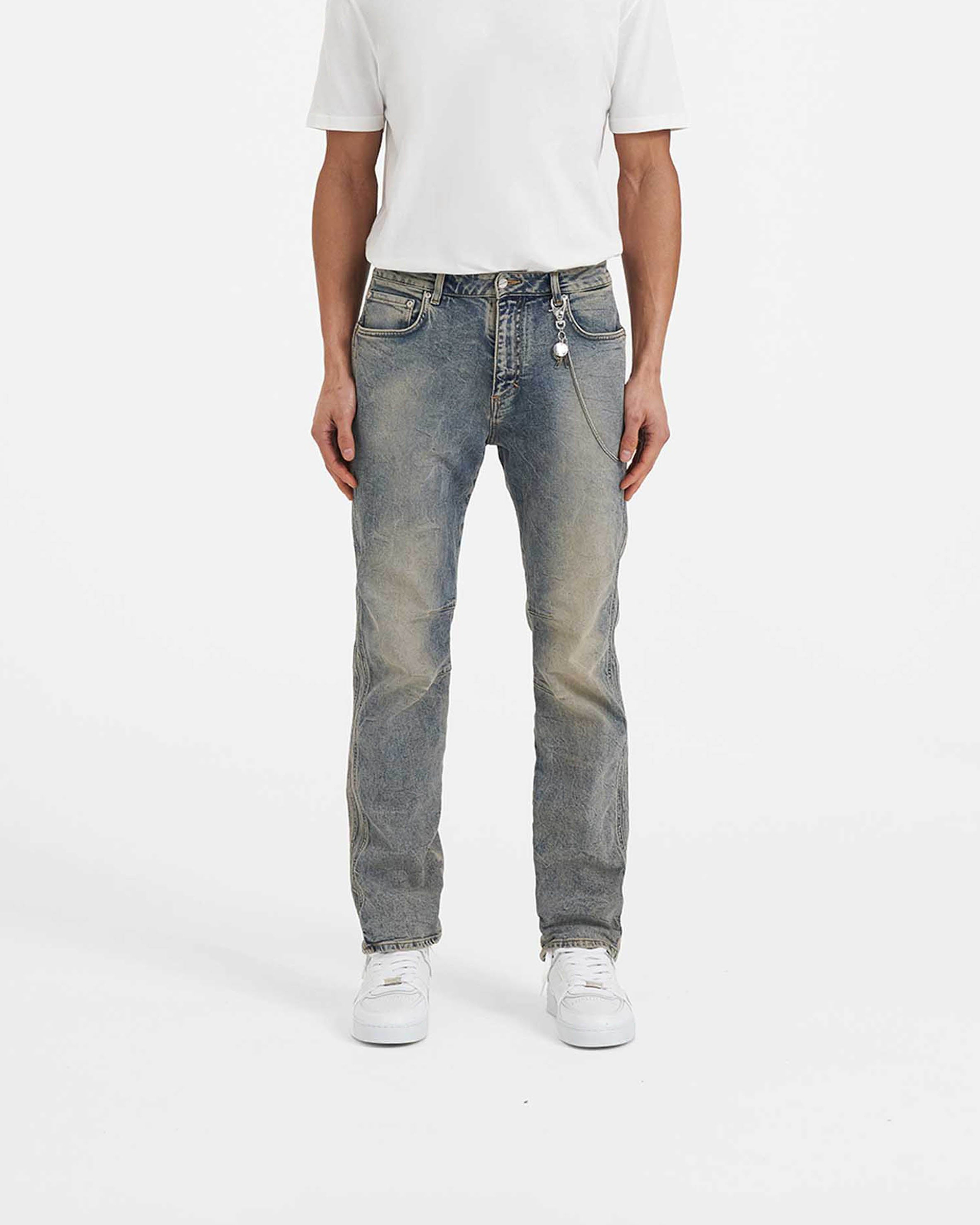Straight Leg Denim - Blue Cream