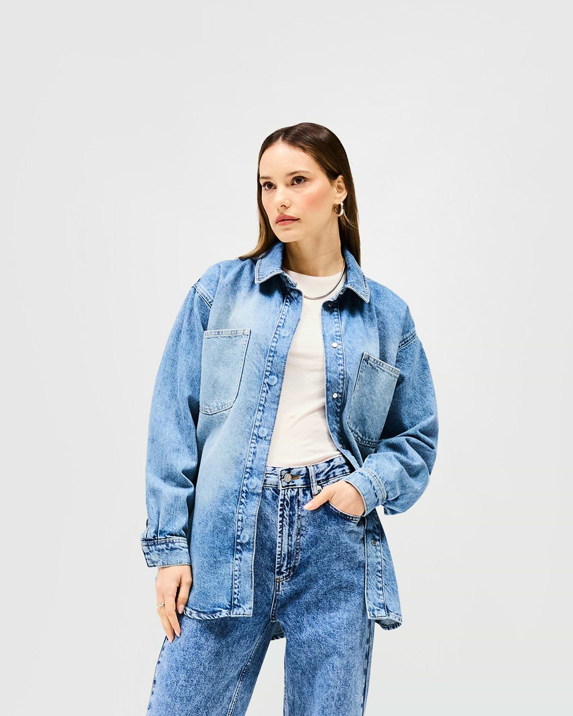 Denim Overshirt - Washed Blue