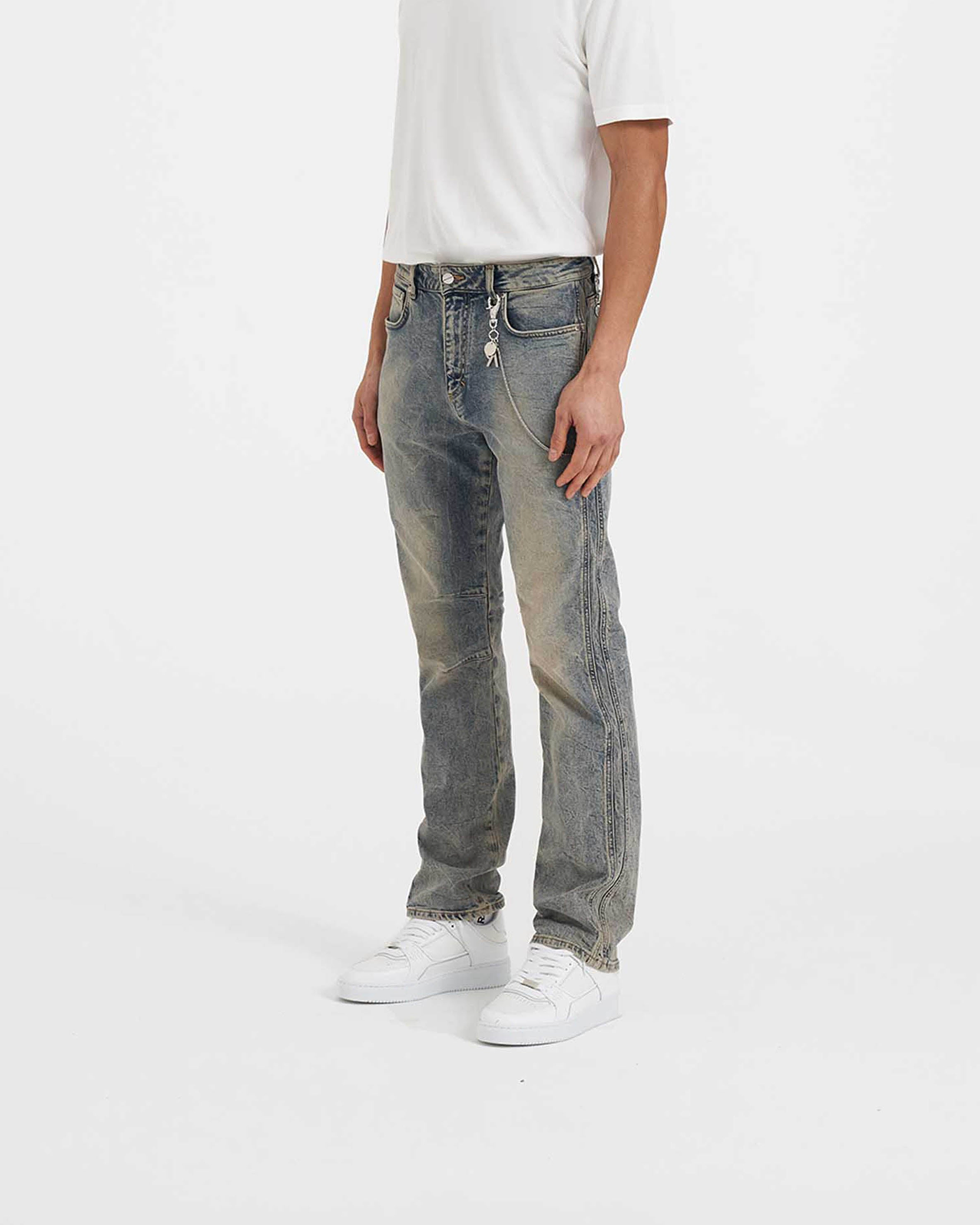 Straight Leg Denim - Blue Cream