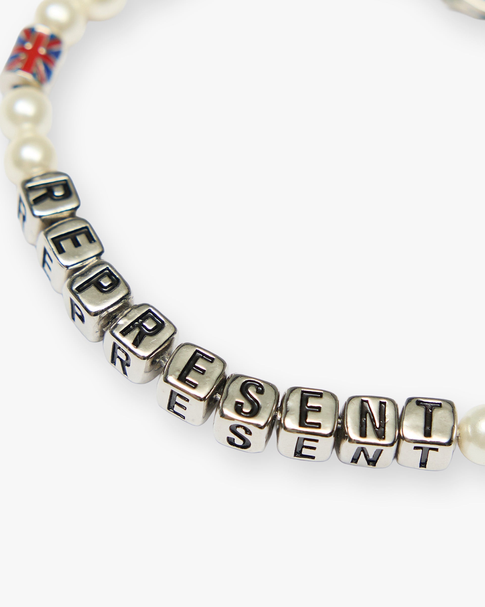 Beaded Represent Bracelet - Silver
