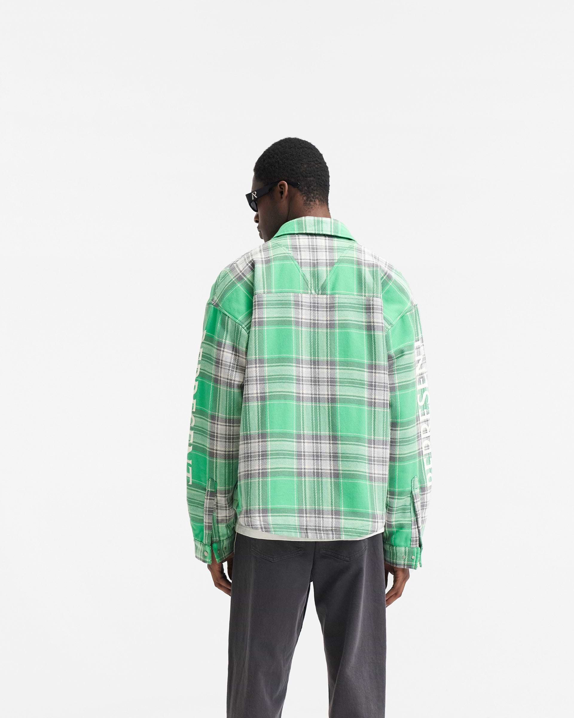 Quilted Flannel Overshirt - Island Green