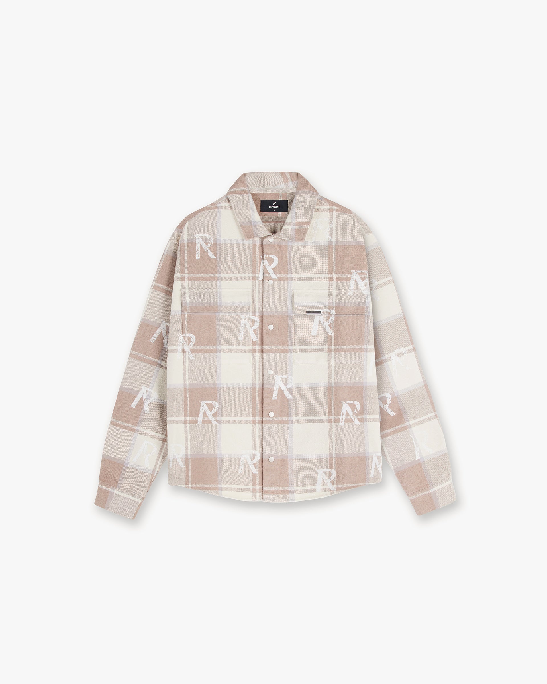 All Over Initial Flannel Shirt - Cashmere