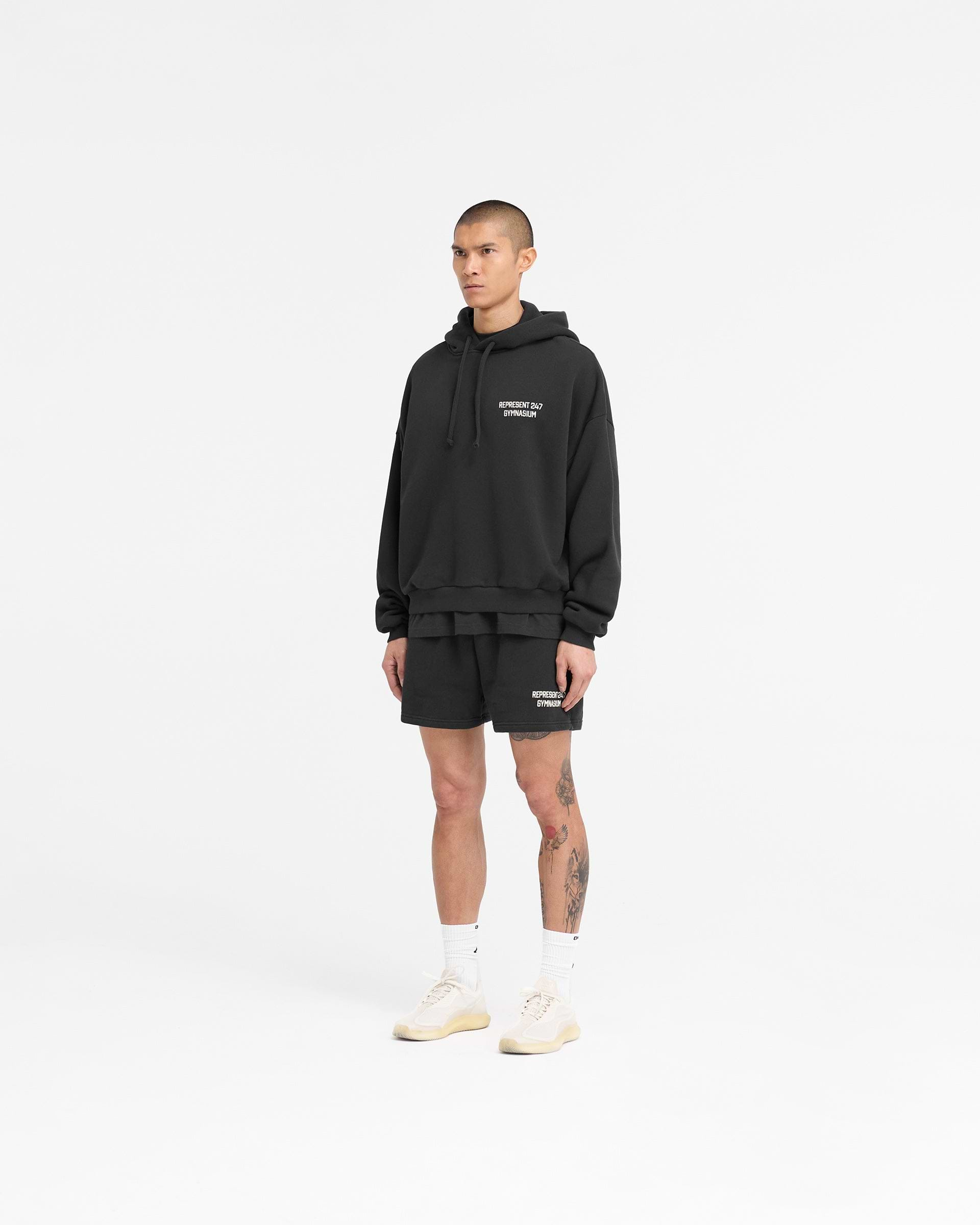 247 Gymnasium Boxy Hoodie - Off Black