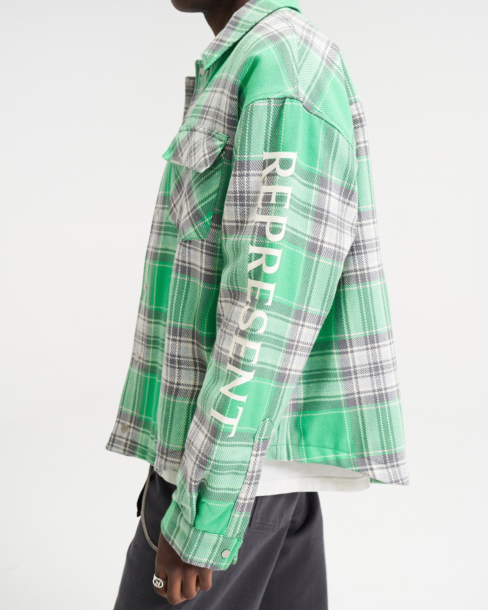 Quilted Flannel Overshirt - Island Green