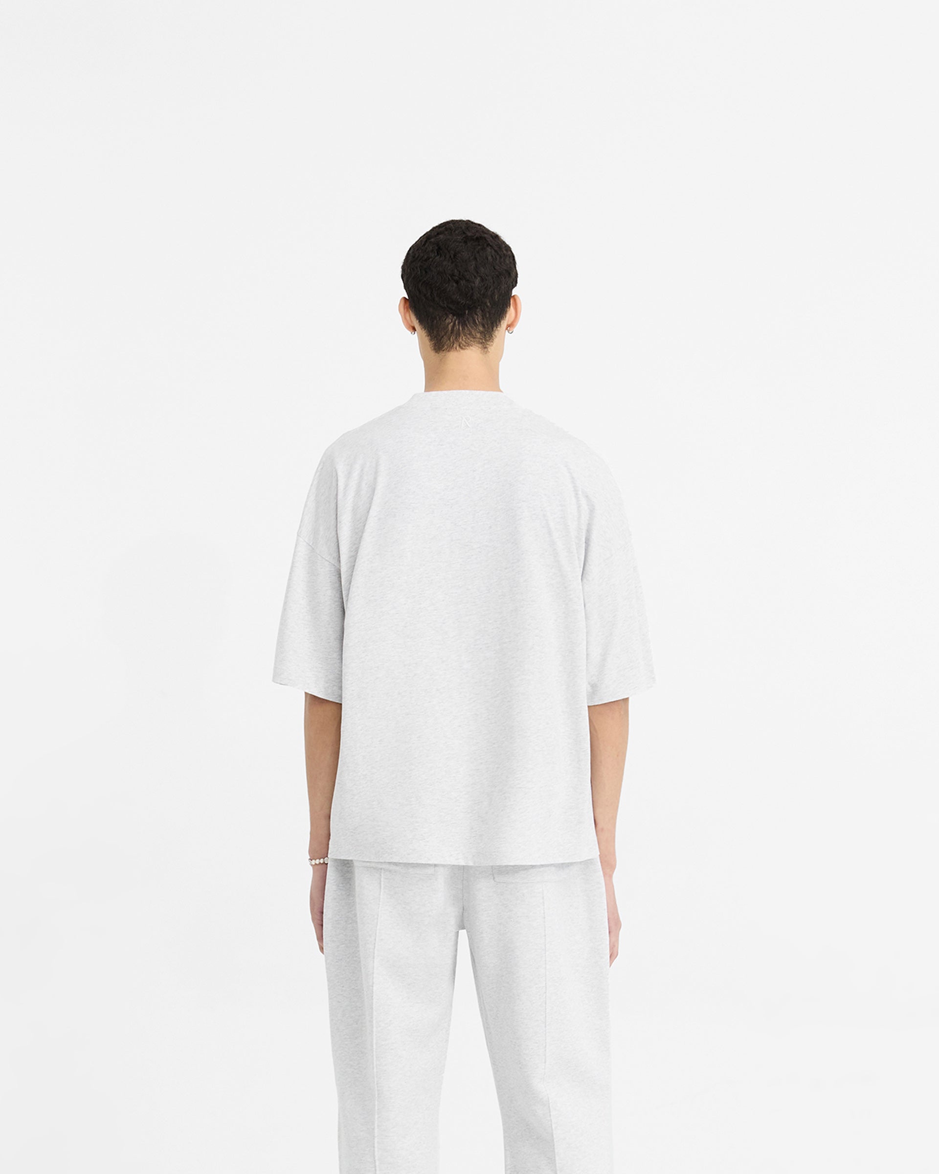 2 x Initial Boxy T-Shirt - Flat White & Ice Grey Marl