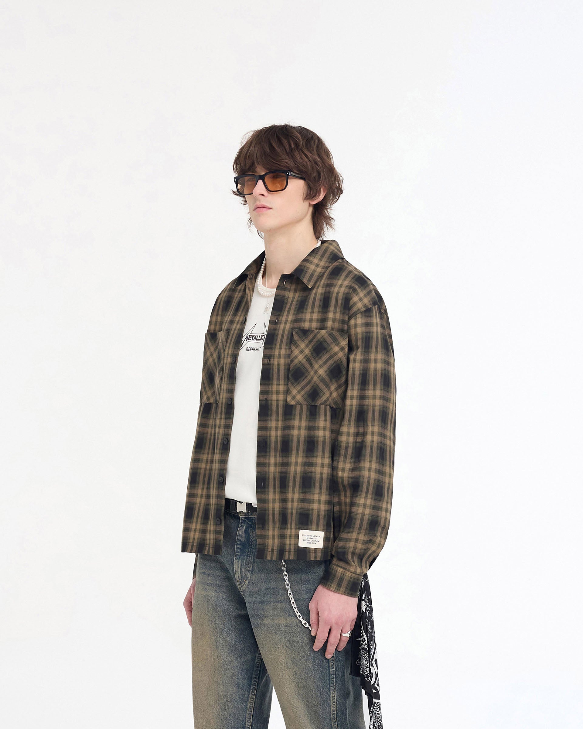 Represent X Metallica‚Ñ¢Ô∏è Flannel Shirt - Tobacco