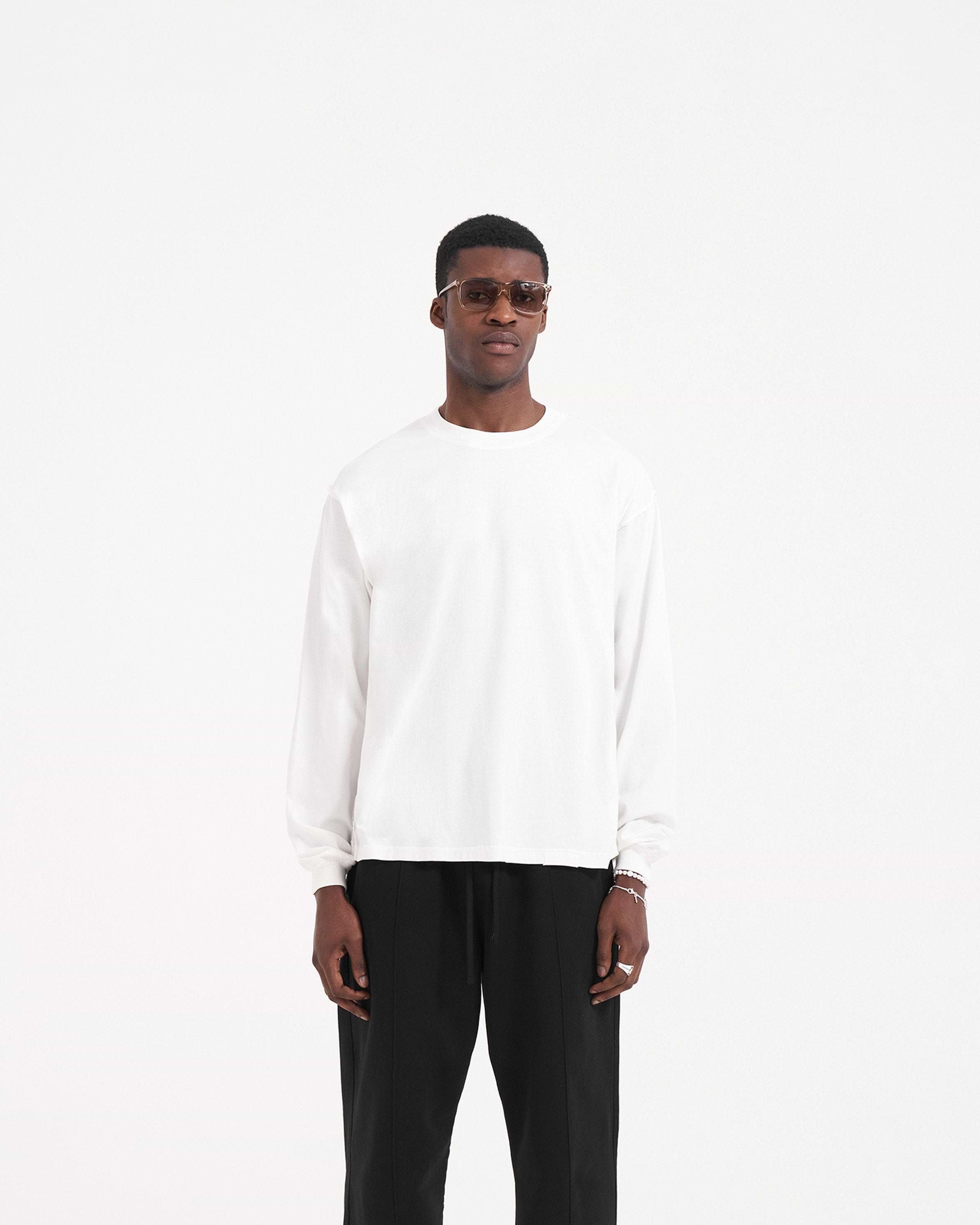 Initial Long Sleeve T-Shirt - Flat White