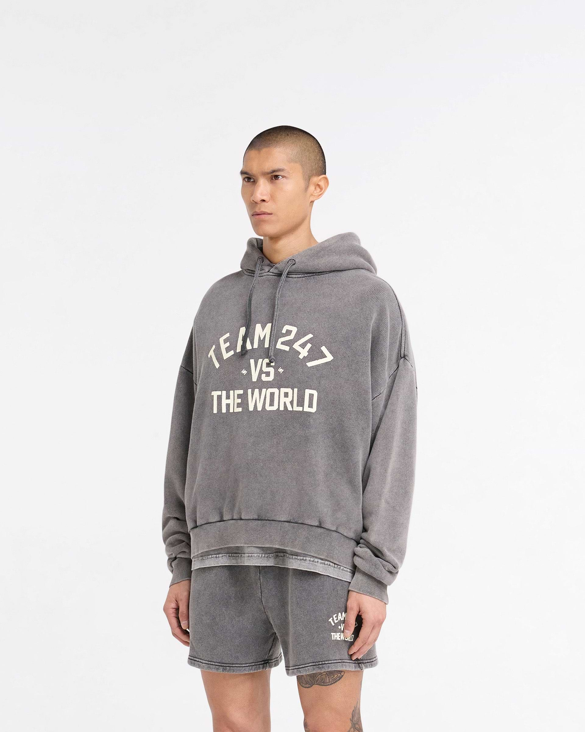 247 Vs The World Boxy Hoodie - Pewter