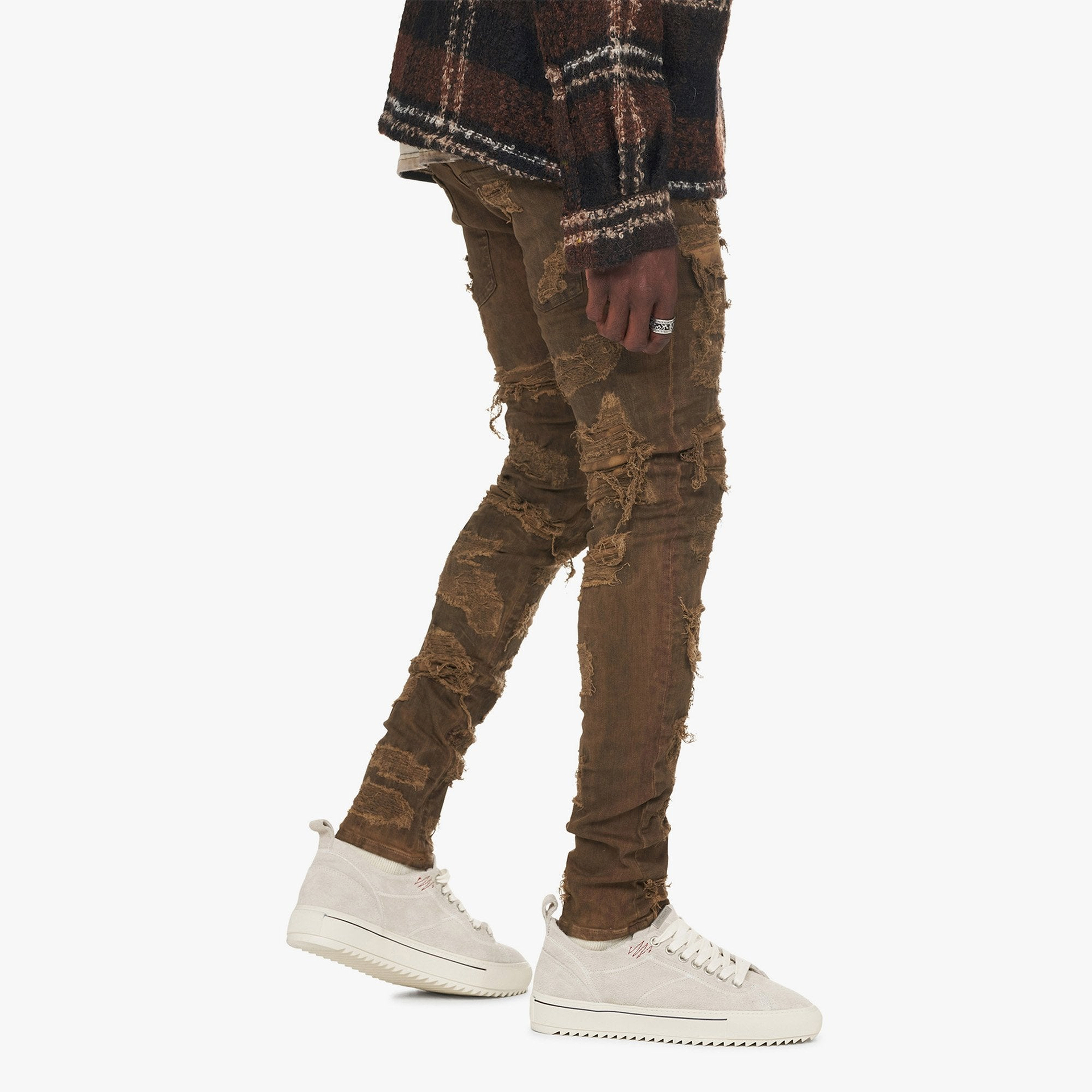Shredded Denim - Brown