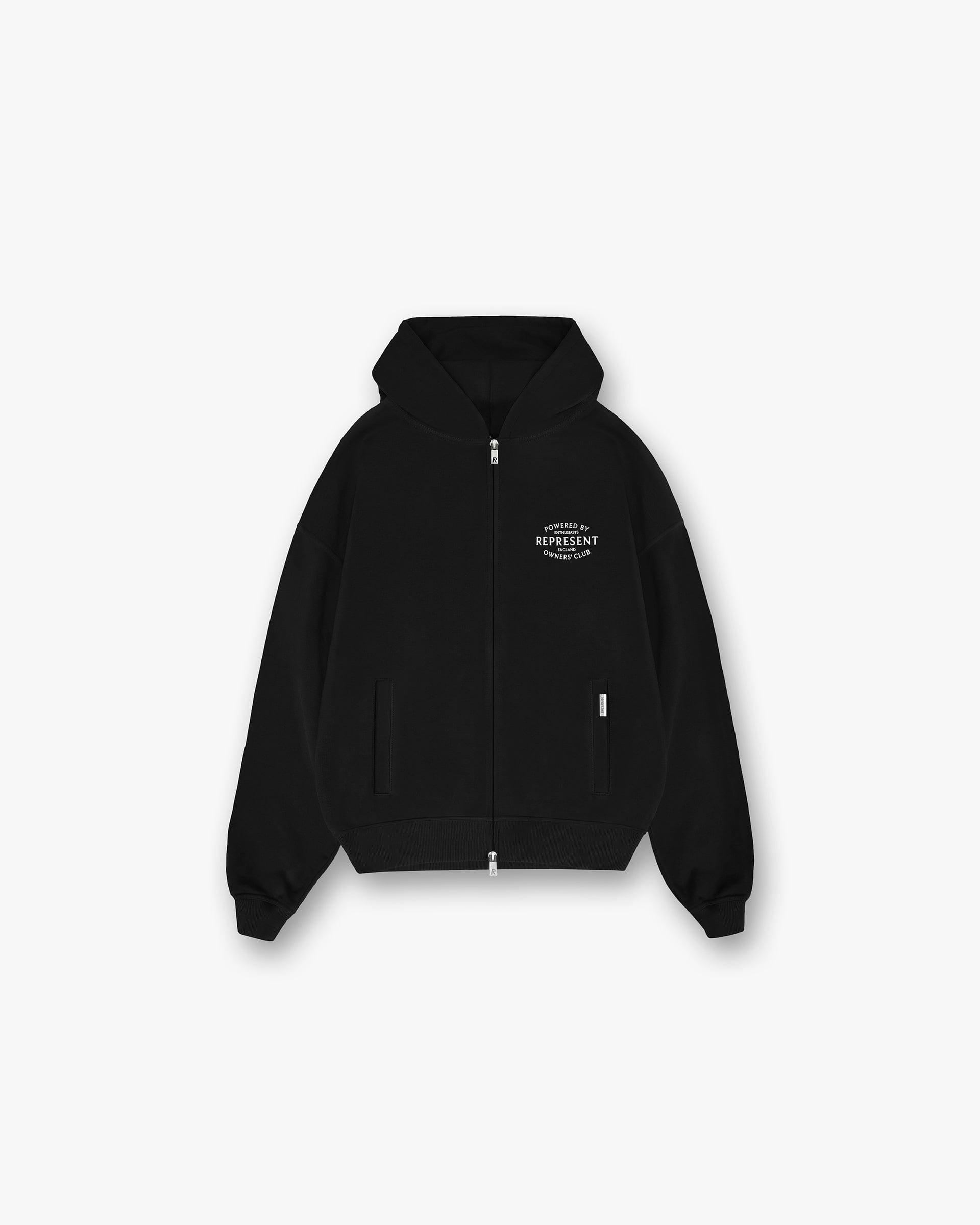 Represent Owners Club Stamp Zip Up Hoodie - Jet Black