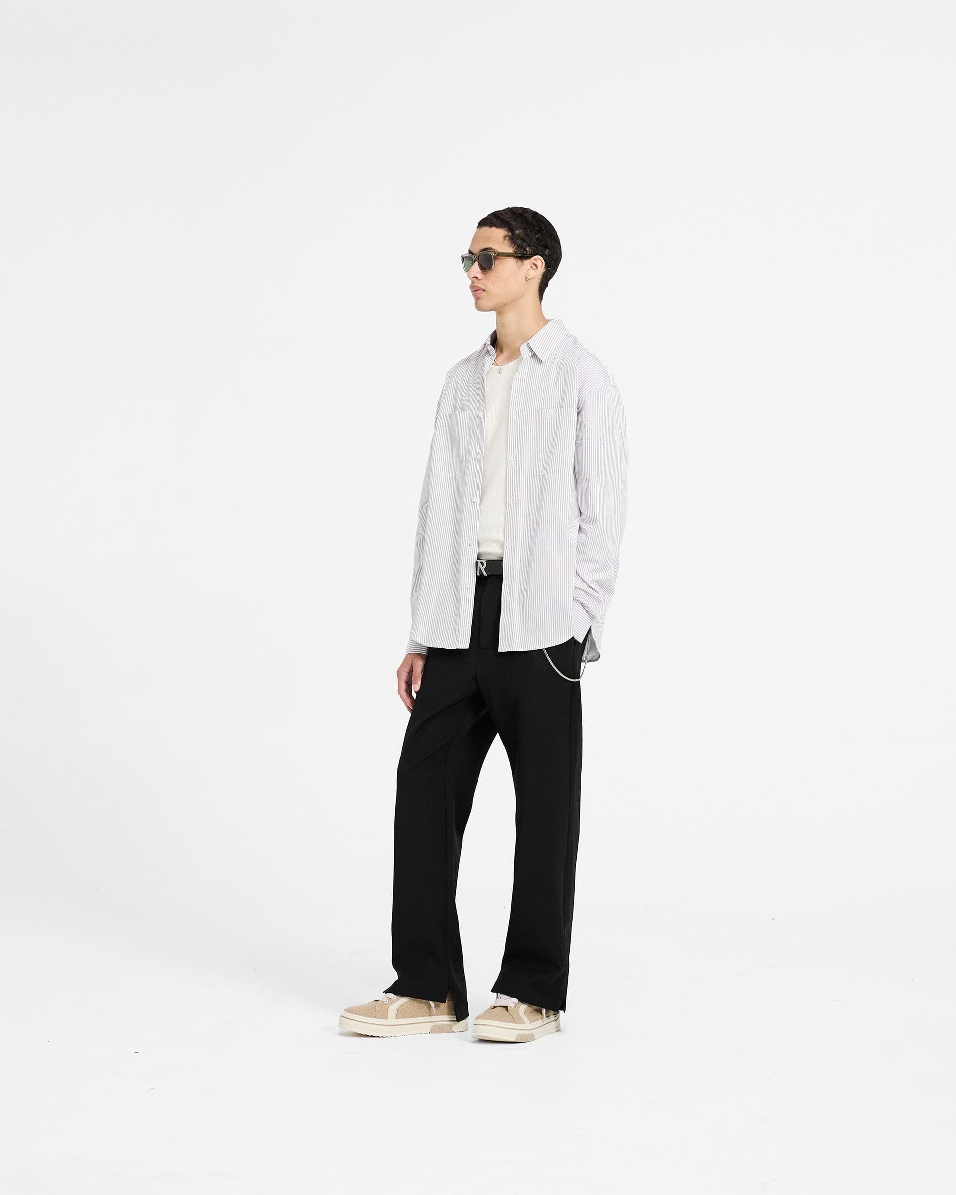 Long Sleeve Pinstripe Shirt | Grey | REPRESENT