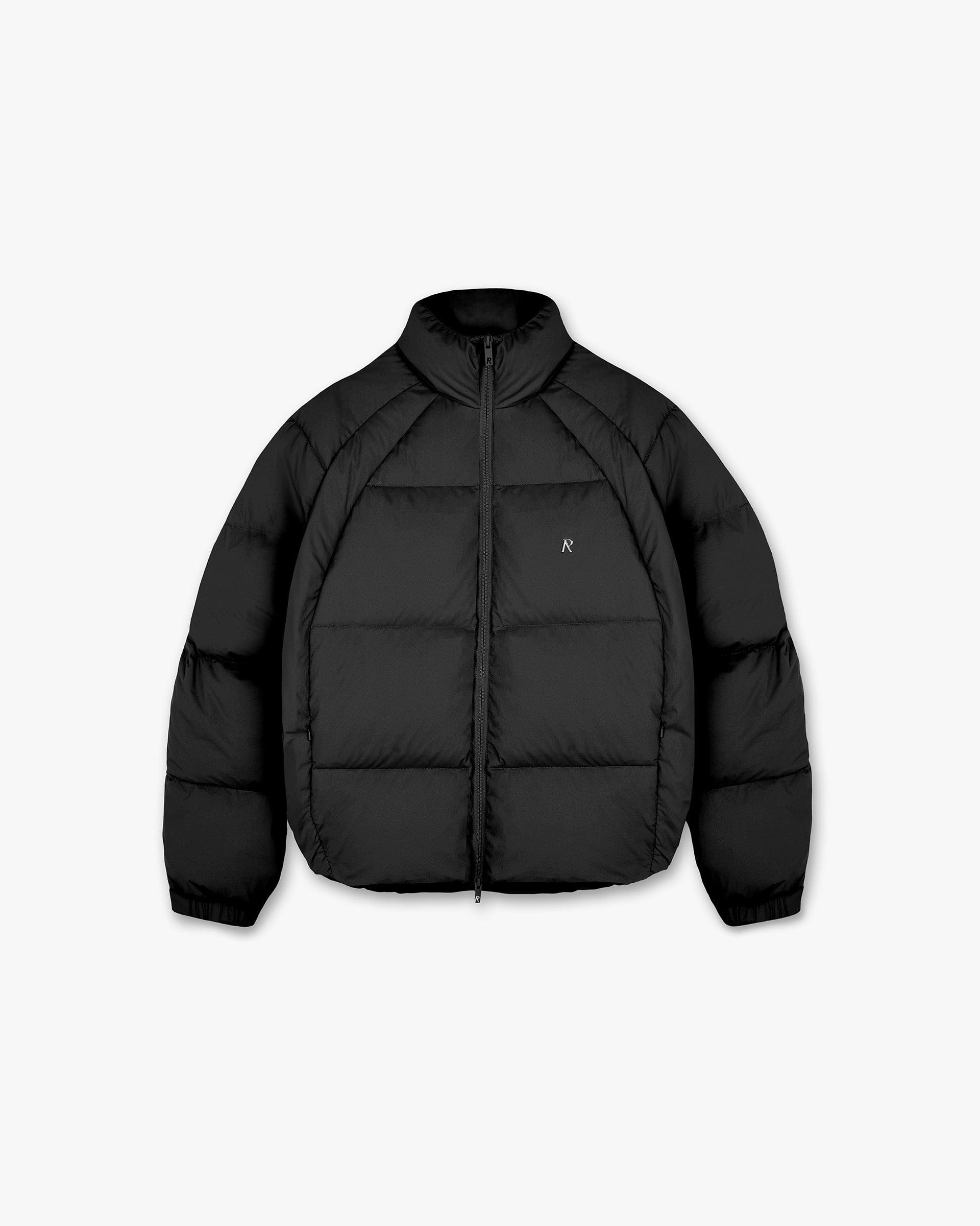 Packable High stand-up collar Puffer Jacket | Dark Brown